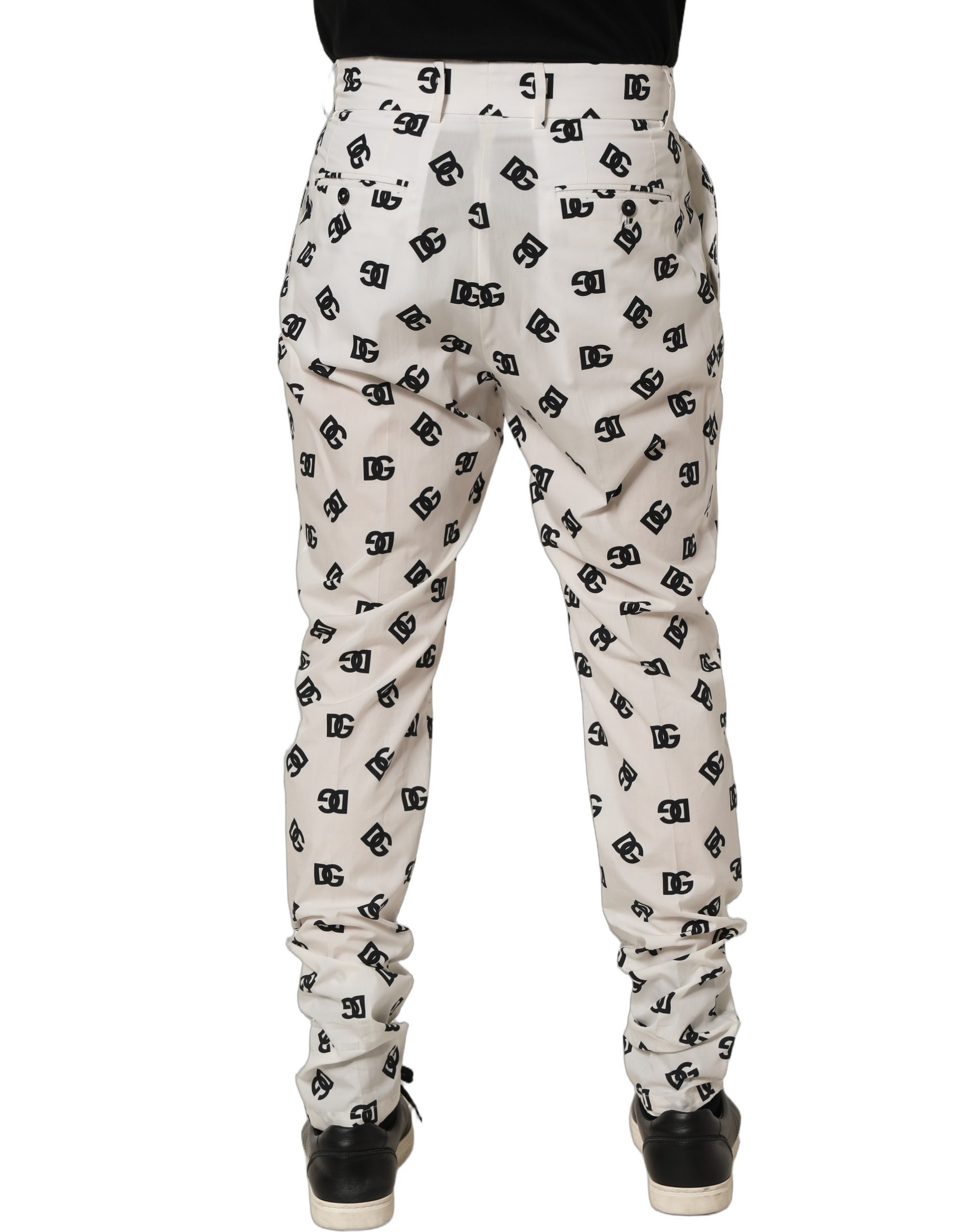 Dolce & Gabbana White Logo Skinny Leg Dress Men Trouser Pants - Image 5
