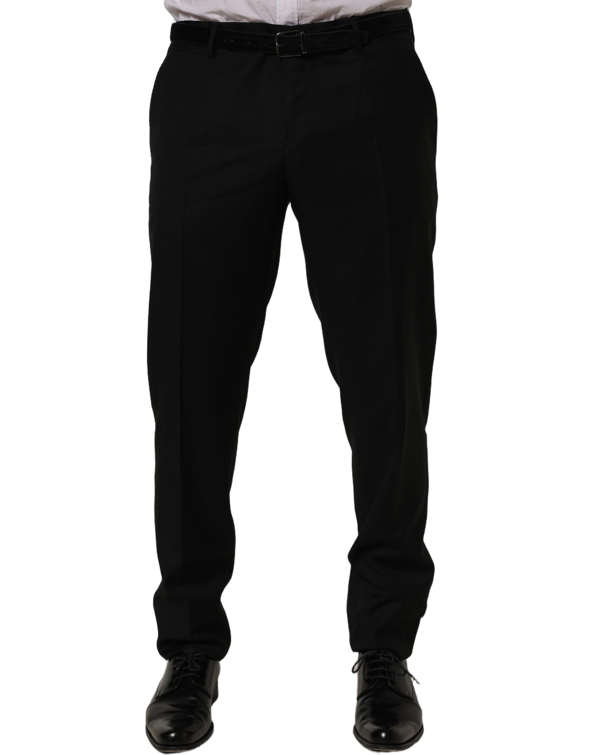 Dolce & Gabbana Black Wool Skinny Leg Dress Trouser Pants - Image 3
