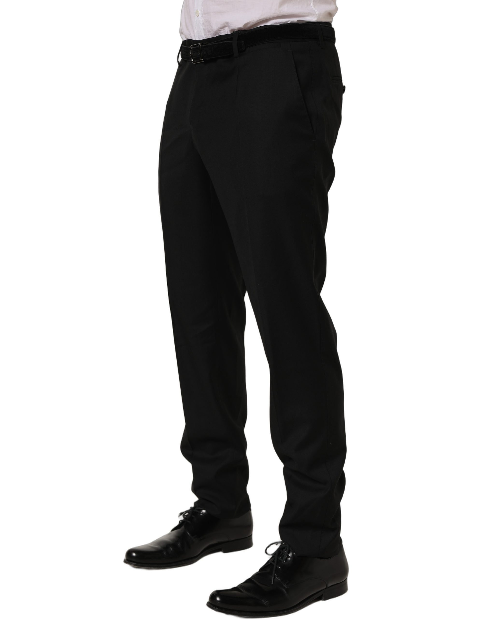 Dolce & Gabbana Black Wool Skinny Leg Dress Trouser Pants - Image 4