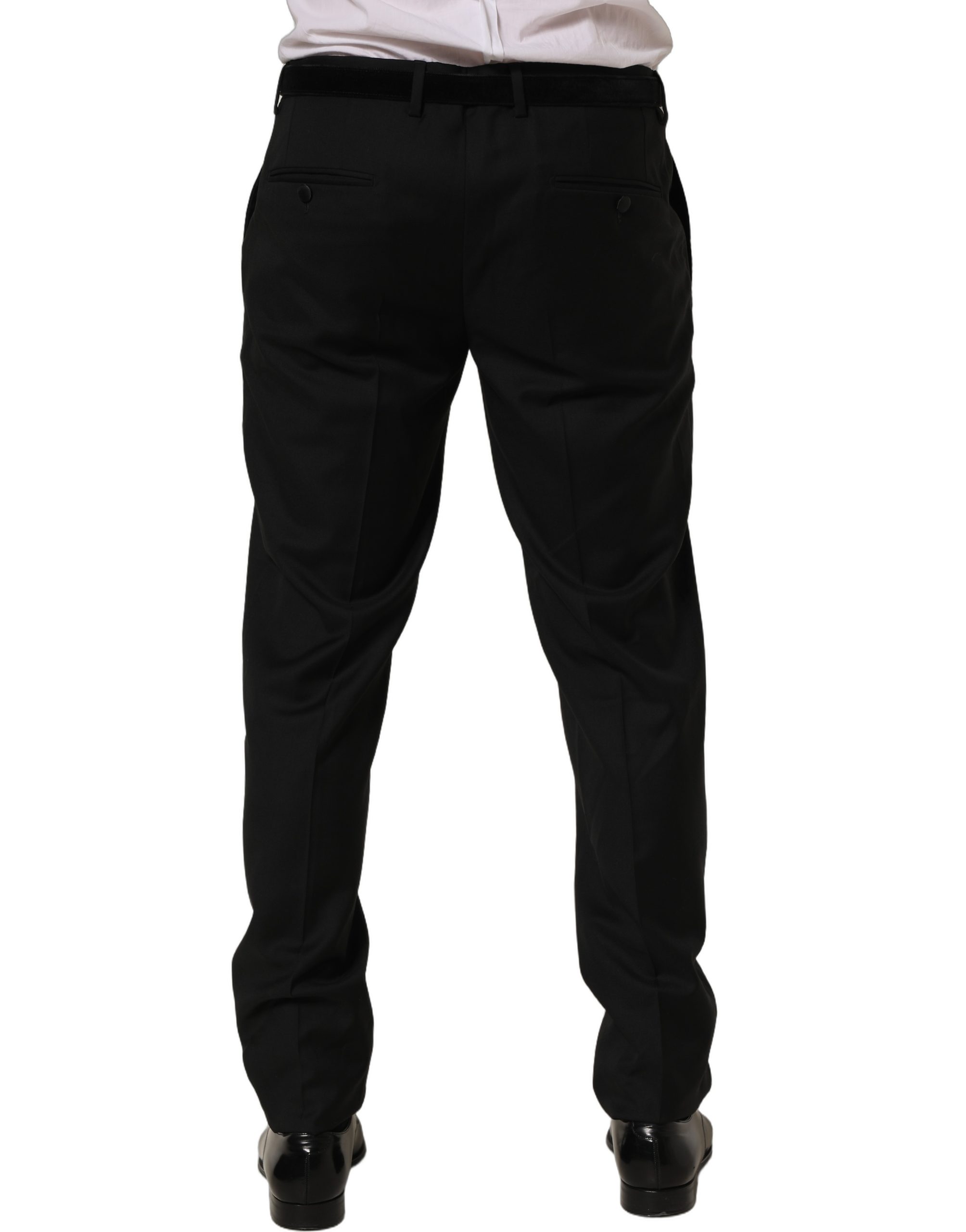 Dolce & Gabbana Black Wool Skinny Leg Dress Trouser Pants - Image 5