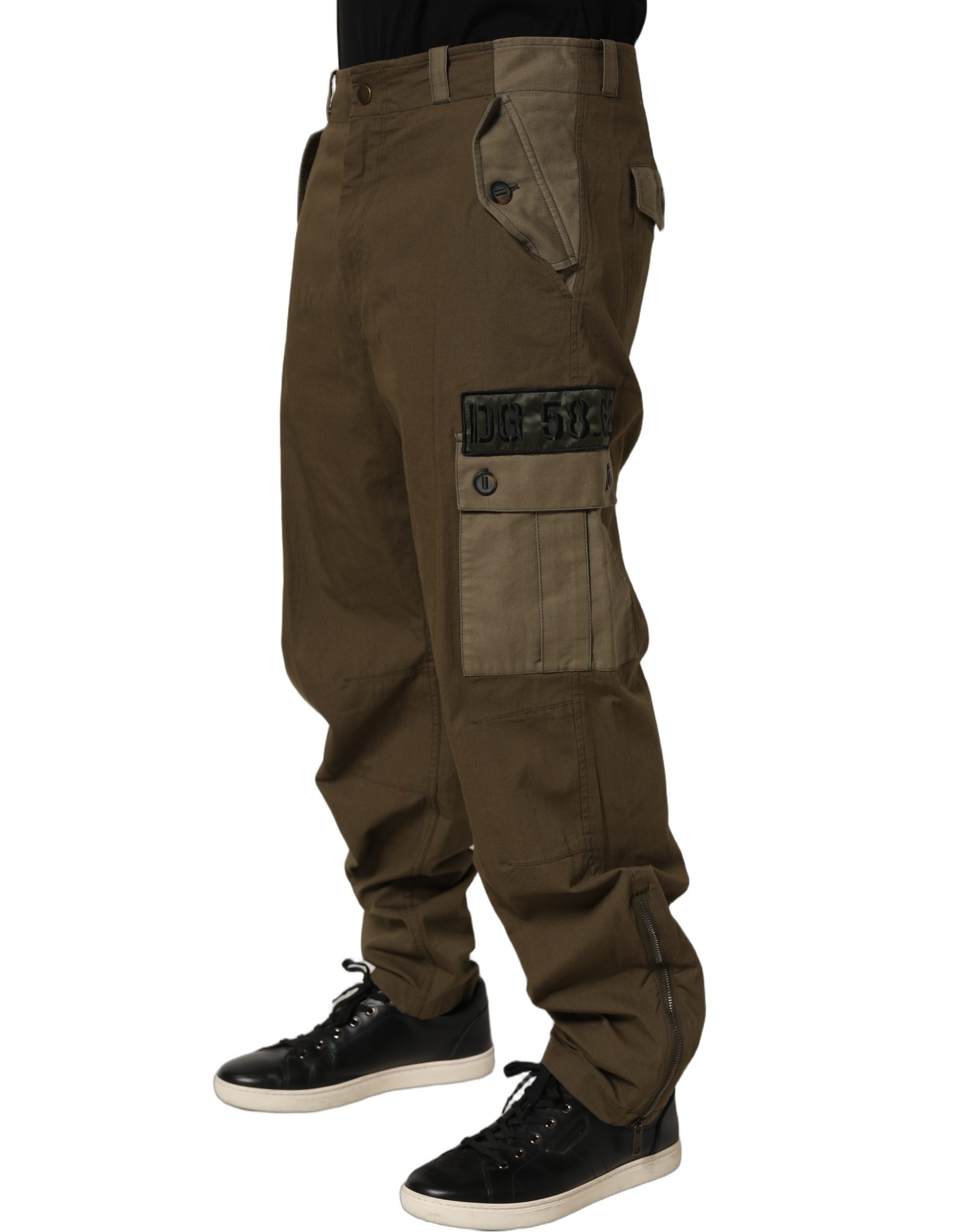 Dolce & Gabbana Brown Mid Waist Straight Cargo Trouser Pants - Image 4