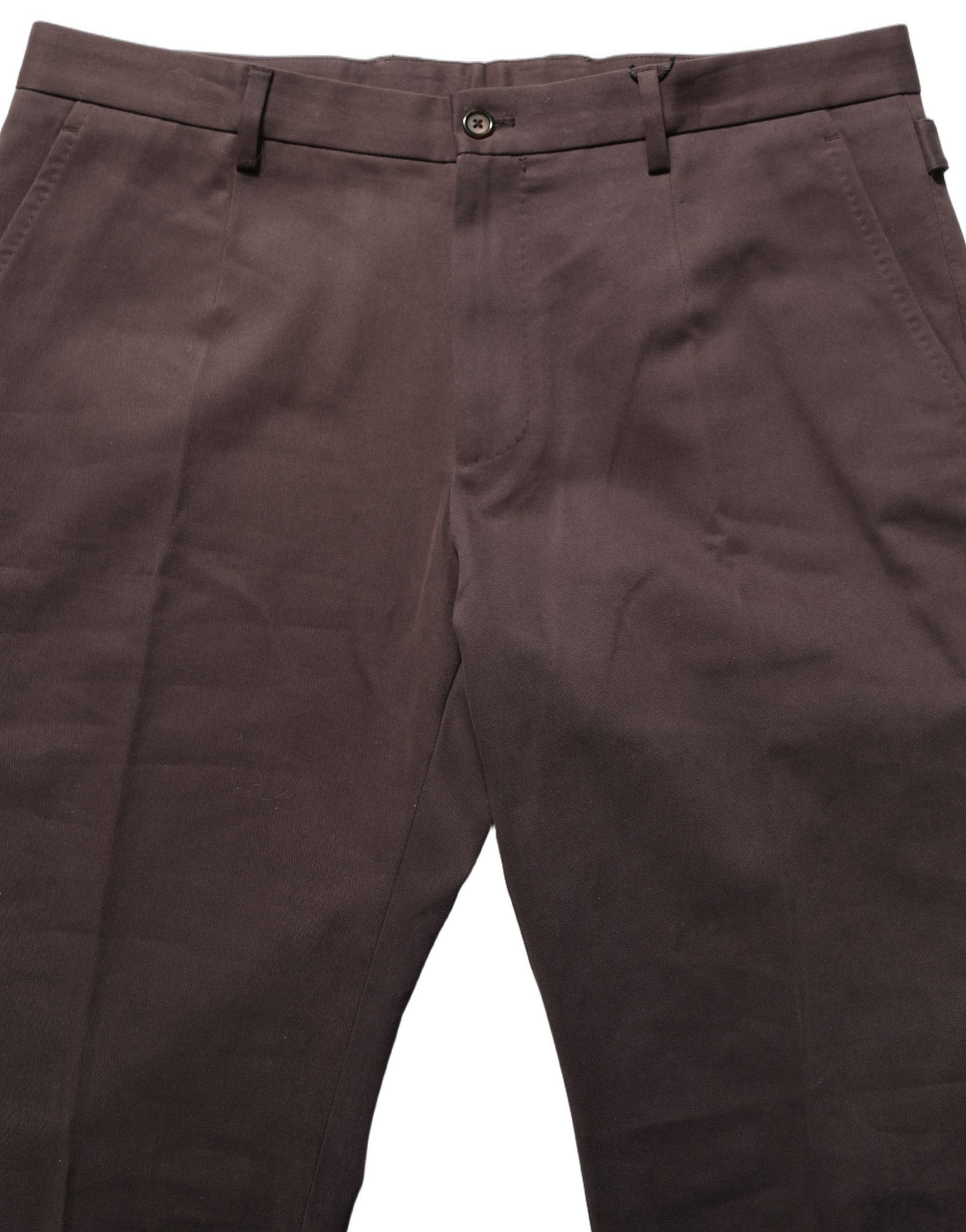 Dolce & Gabbana Brown Cotton Skinny Leg Dress Trouser Pants - Image 3