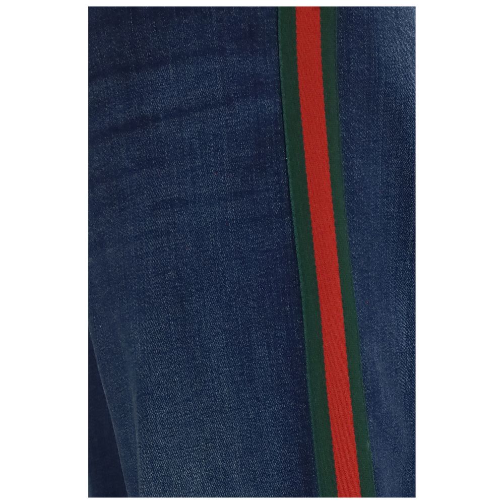 Gucci Blue Cotton Flared Jeans - Image 3