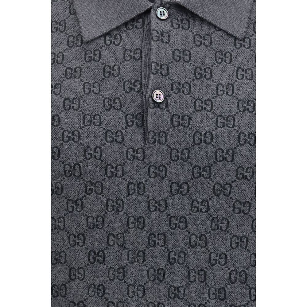 Gucci Gray Wool Oves Aries Polo Shirt - Image 3