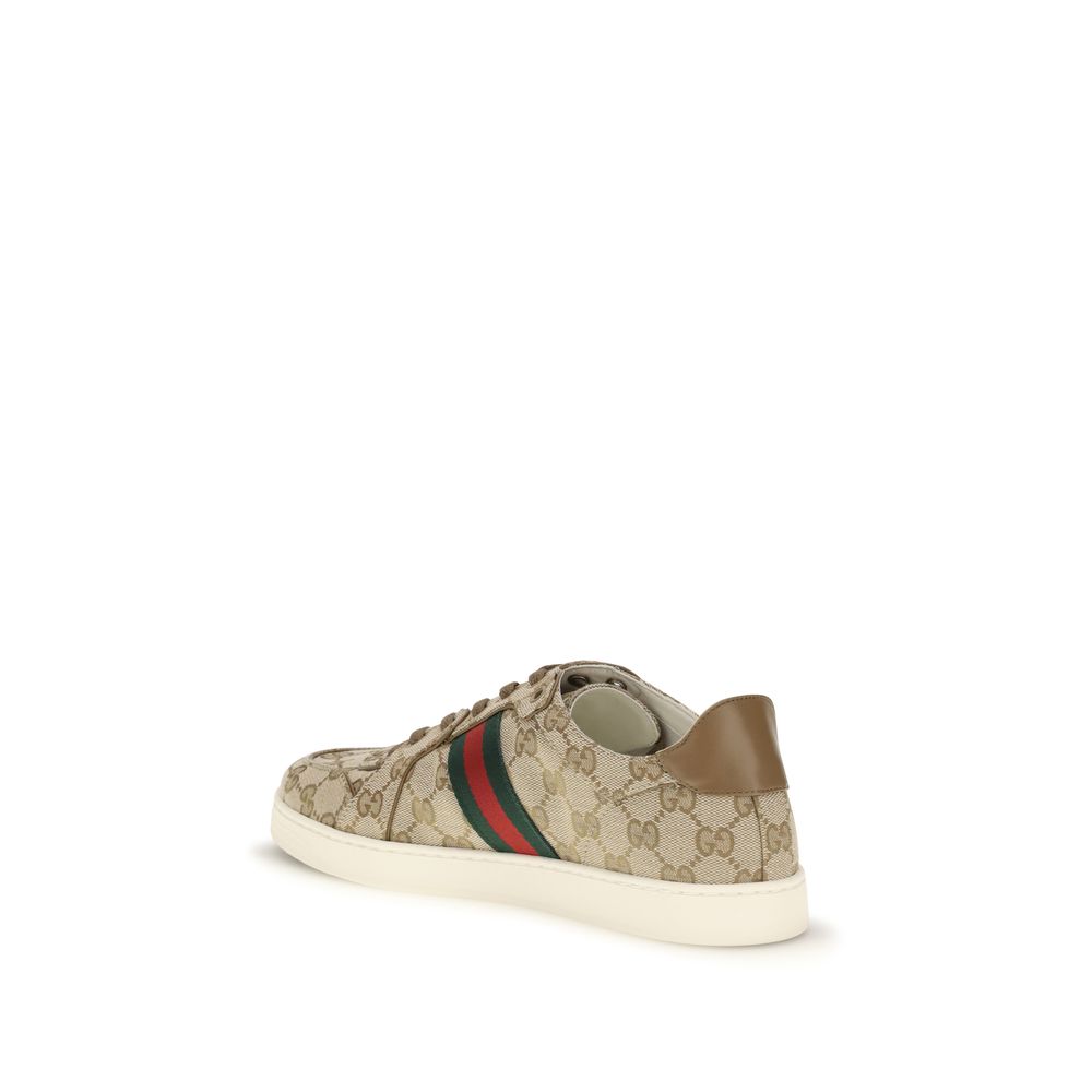 Gucci Beige Fabric Athletic Sneakers - Image 3