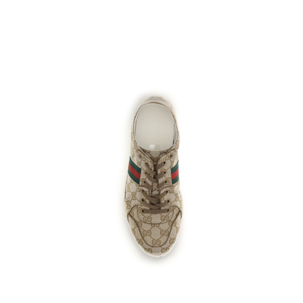 Gucci Beige Fabric Athletic Sneakers - Image 4