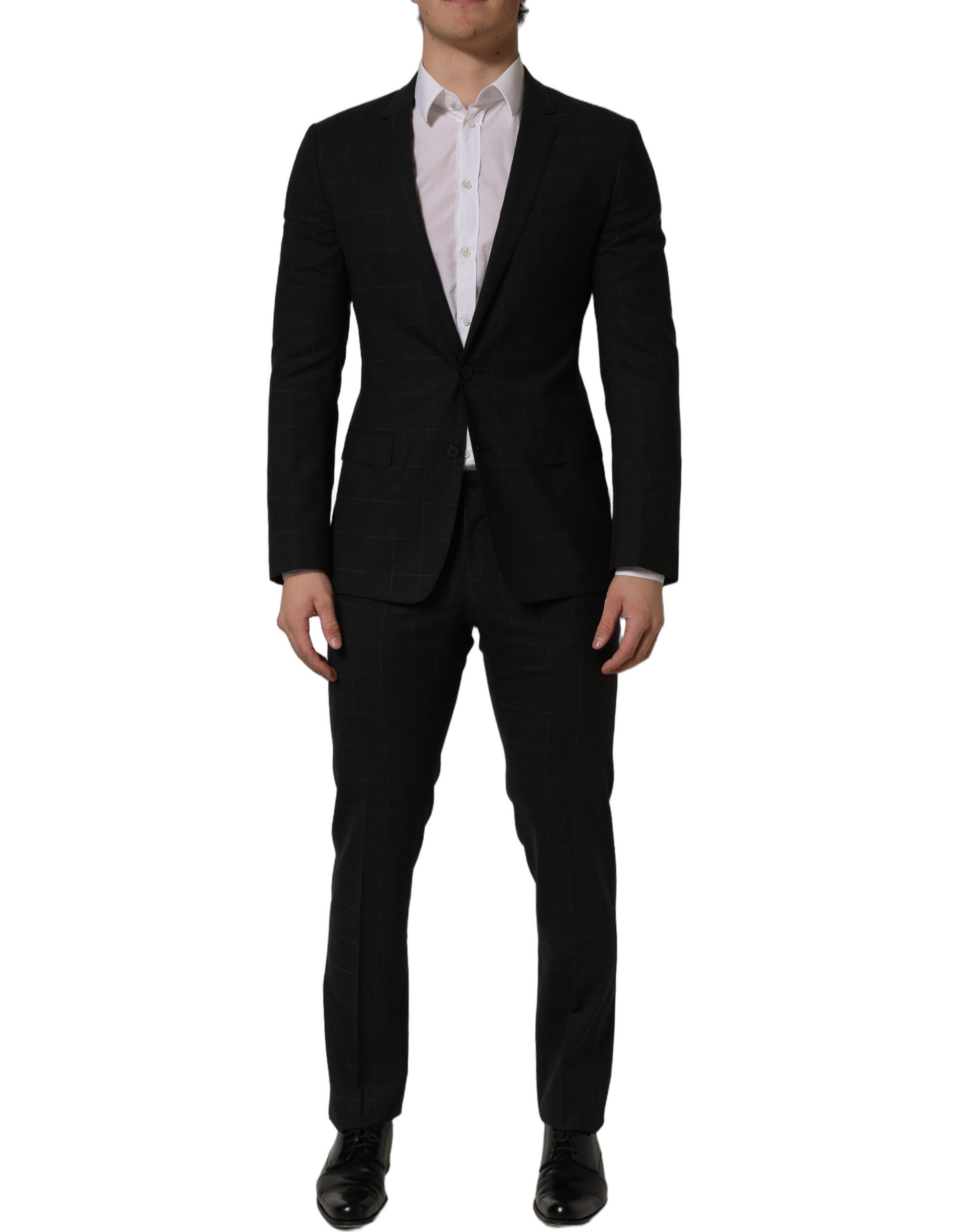 Dolce & Gabbana Dark Gray Wool Slim Fit Formal 2 Piece Men Suit - Image 2