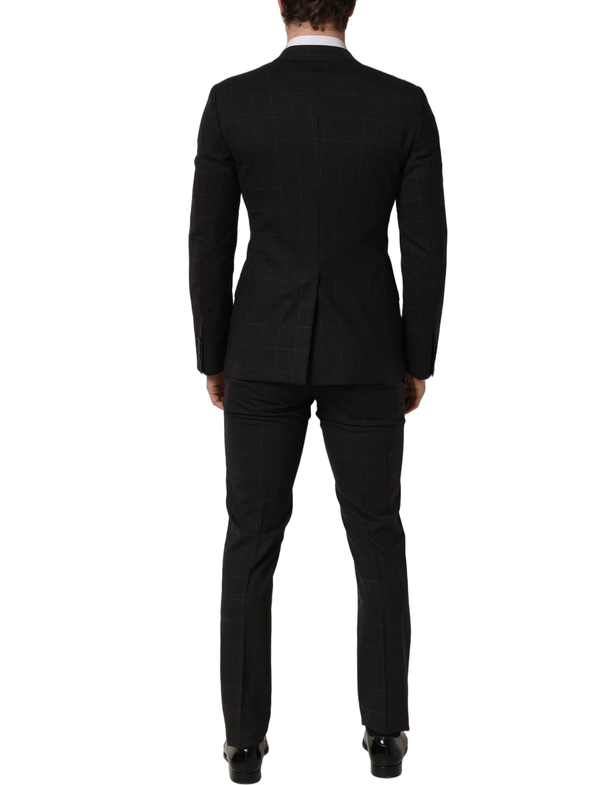 Dolce & Gabbana Dark Gray Wool Slim Fit Formal 2 Piece Men Suit - Image 5