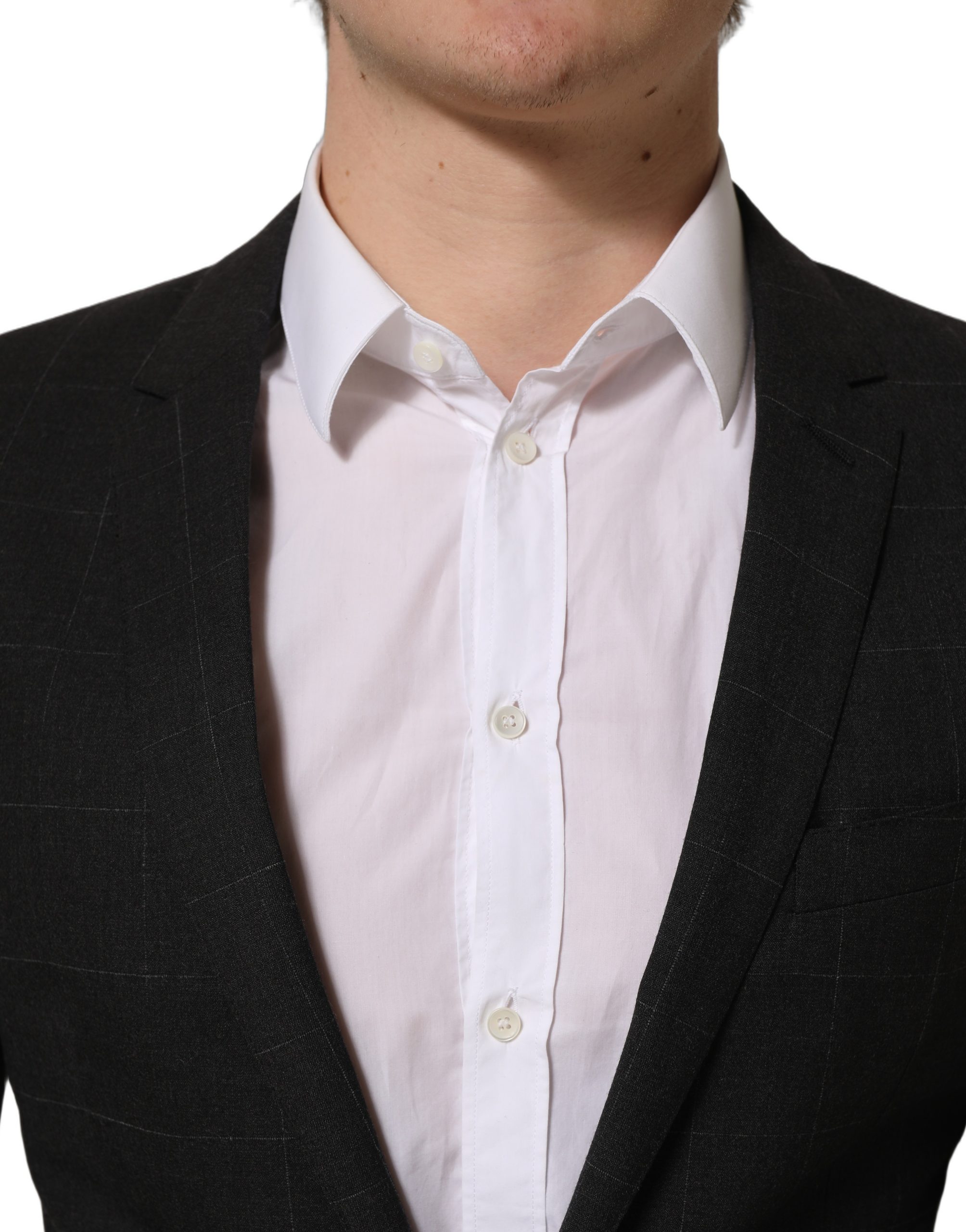 Dolce & Gabbana Dark Gray Wool Slim Fit Formal 2 Piece Men Suit - Image 6