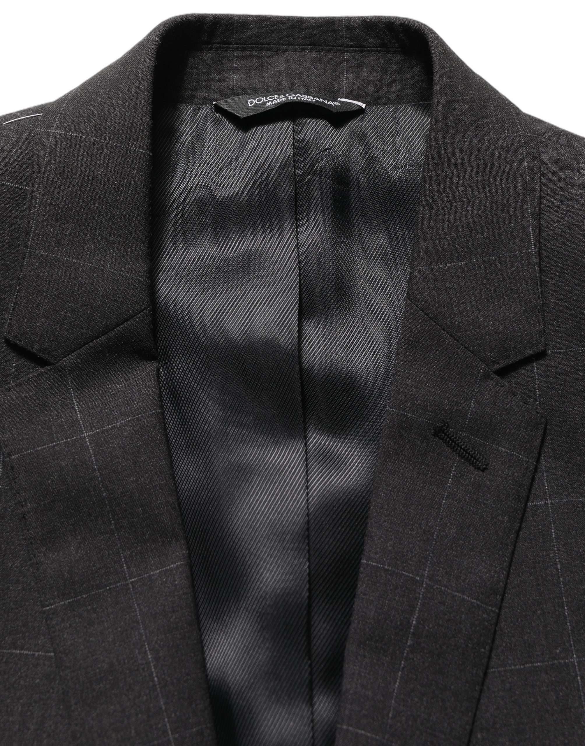 Dolce & Gabbana Dark Gray Wool Slim Fit Formal 2 Piece Men Suit - Image 7