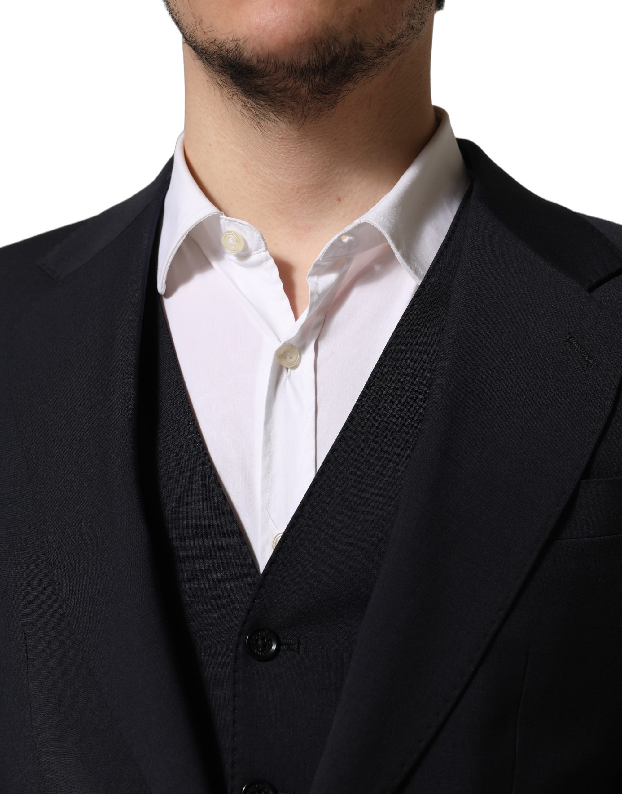 Dolce & Gabbana Black Wool Slim Fit Formal 3 Piece Men Suit - Image 5