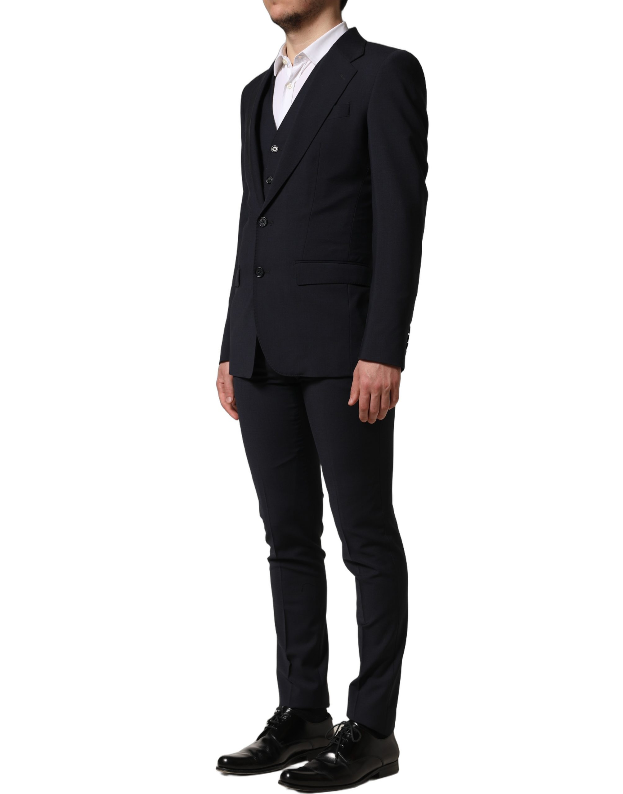 Dolce & Gabbana Black Wool Slim Fit Formal 3 Piece Men Suit - Image 8