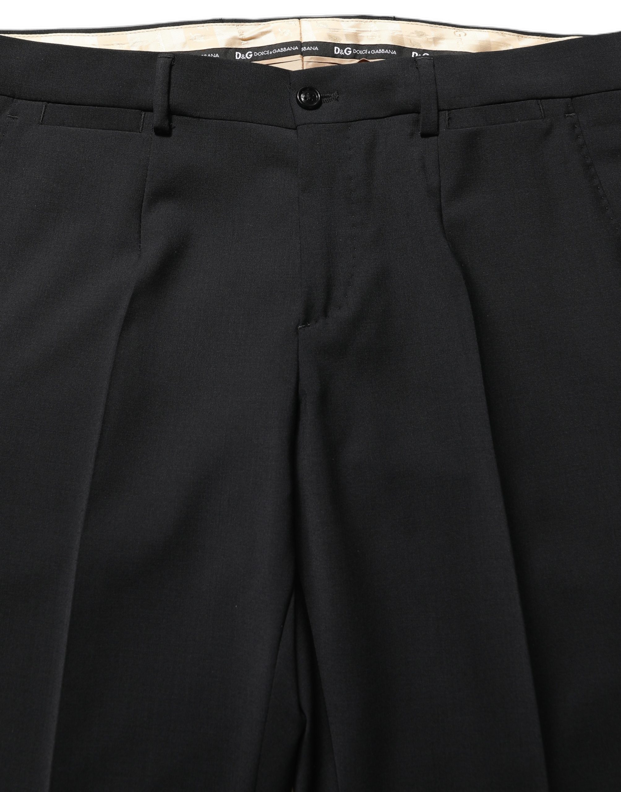 Dolce & Gabbana Black Wool Slim Fit Formal 2 Piece Men Suit