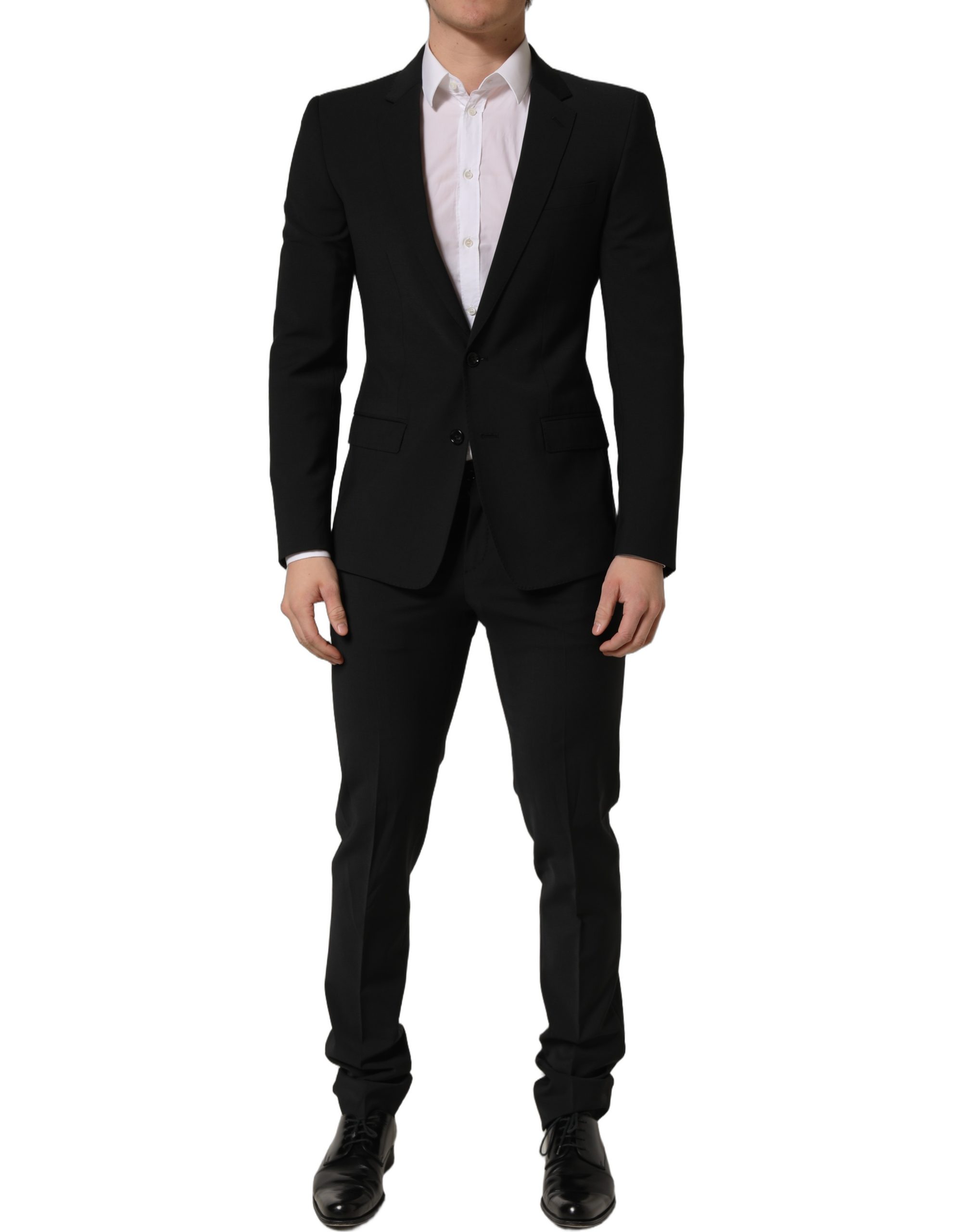 Dolce & Gabbana Black Wool Slim Fit Formal 2 Piece Men Suit - Image 3