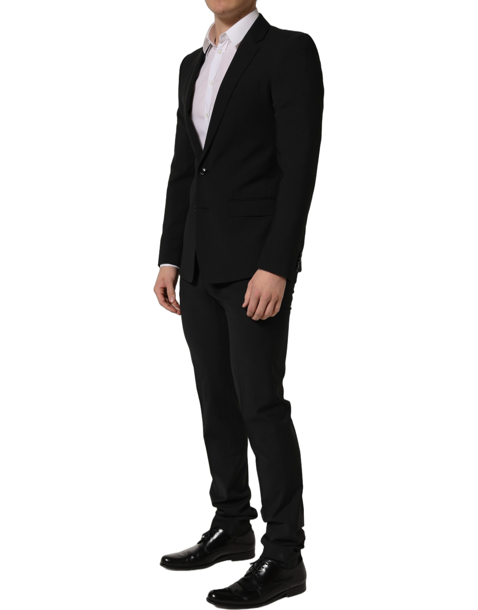 Dolce & Gabbana Black Wool Slim Fit Formal 2 Piece Men Suit - Image 4