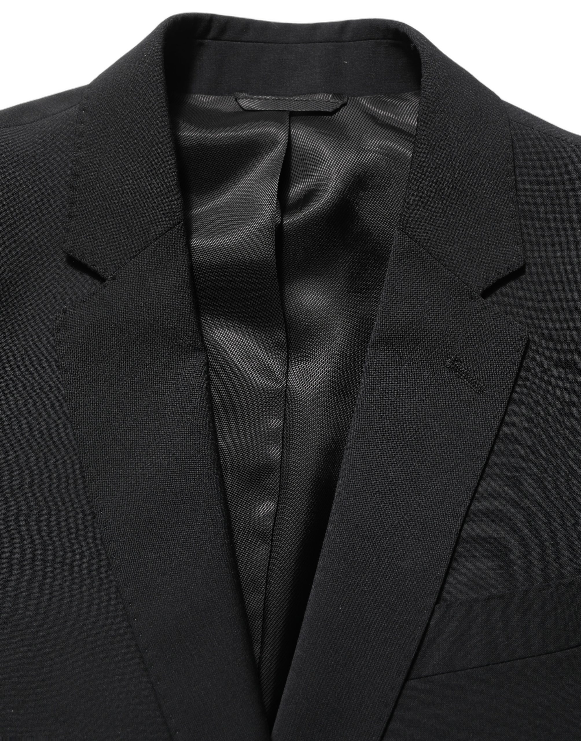 Dolce & Gabbana Black Wool Slim Fit Formal 2 Piece Men Suit - Image 7