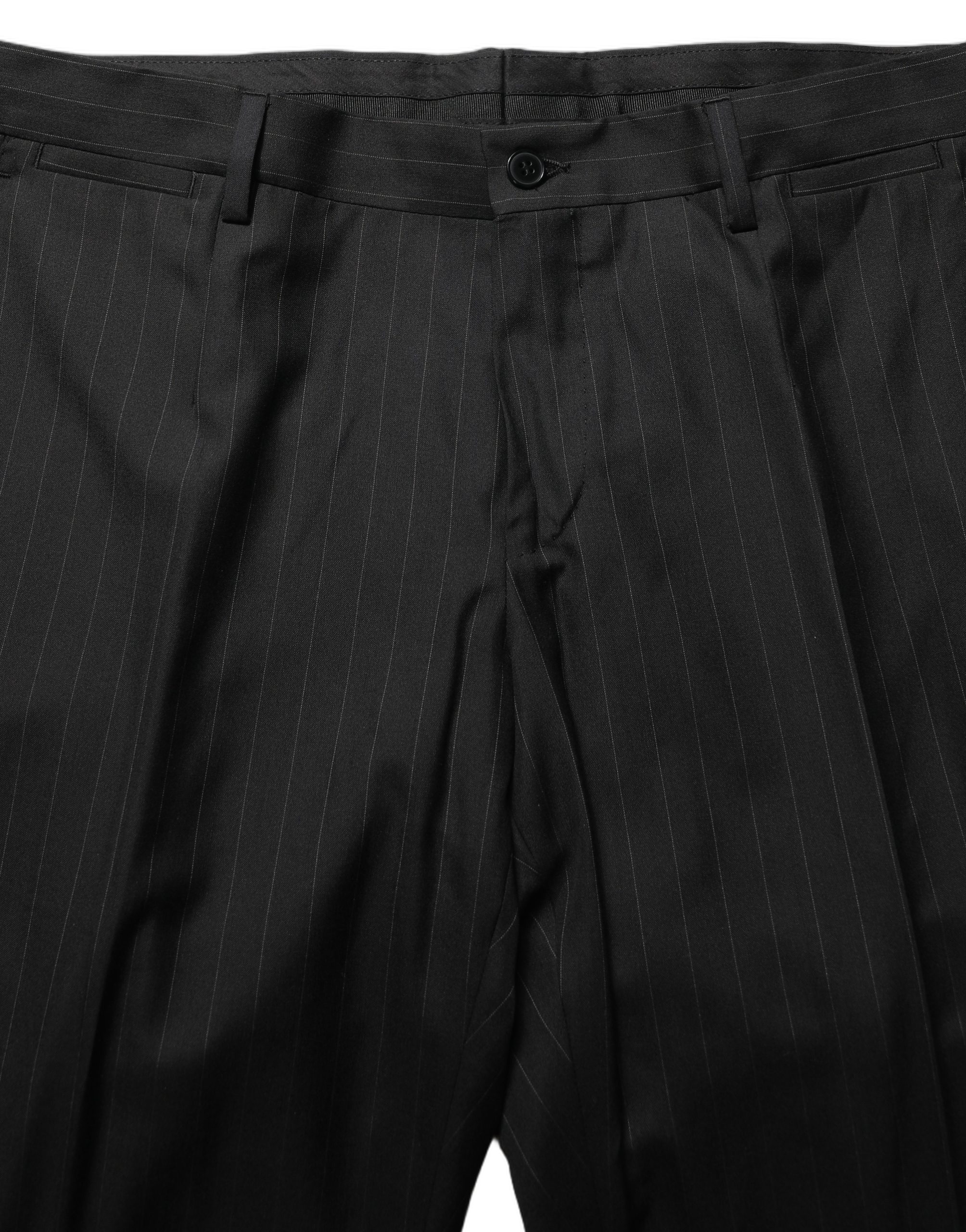 Dolce & Gabbana Dark Gray Stripes Slim Fit Formal 3 Piece Suit