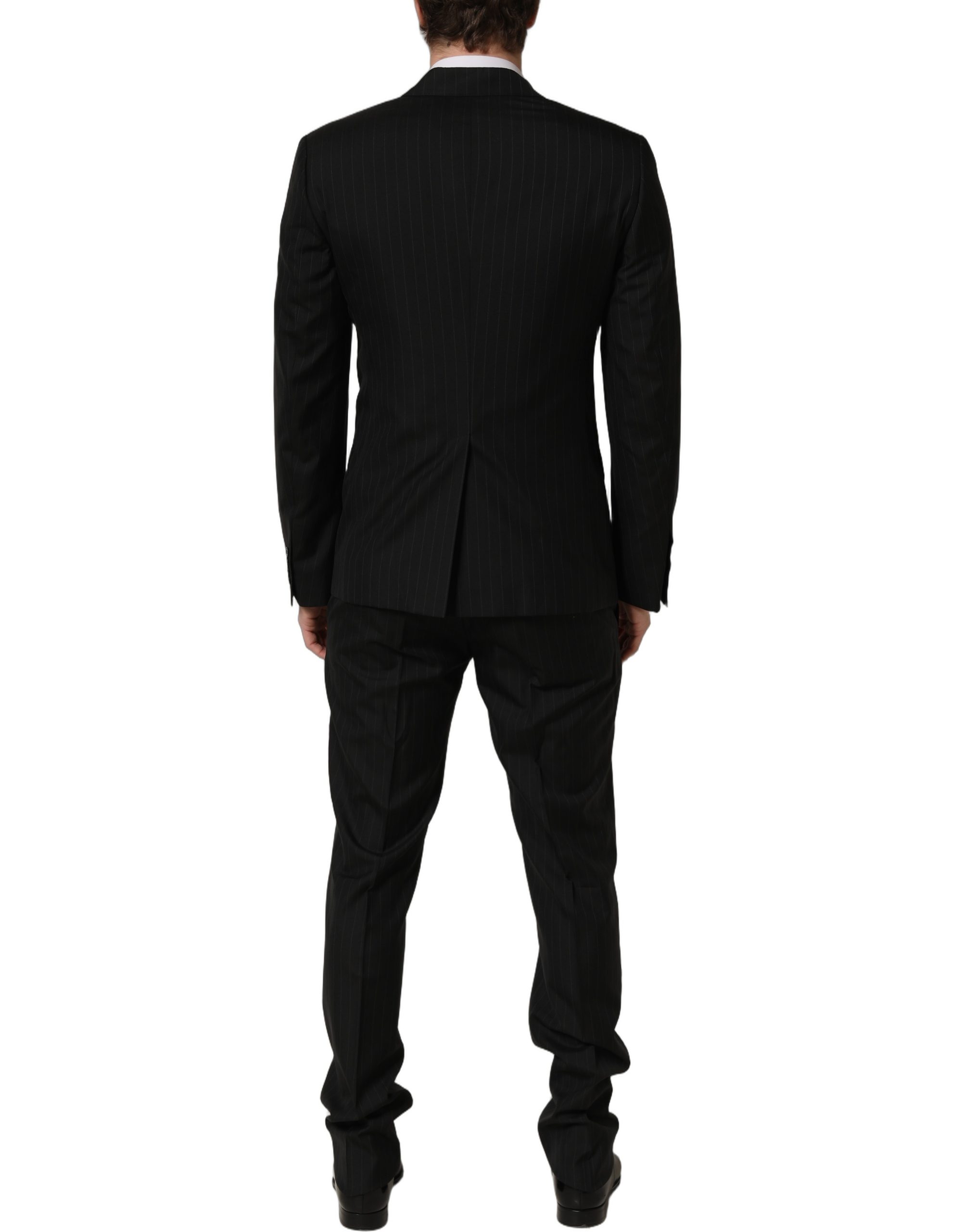Dolce & Gabbana Dark Gray Stripes Slim Fit Formal 3 Piece Suit - Image 6