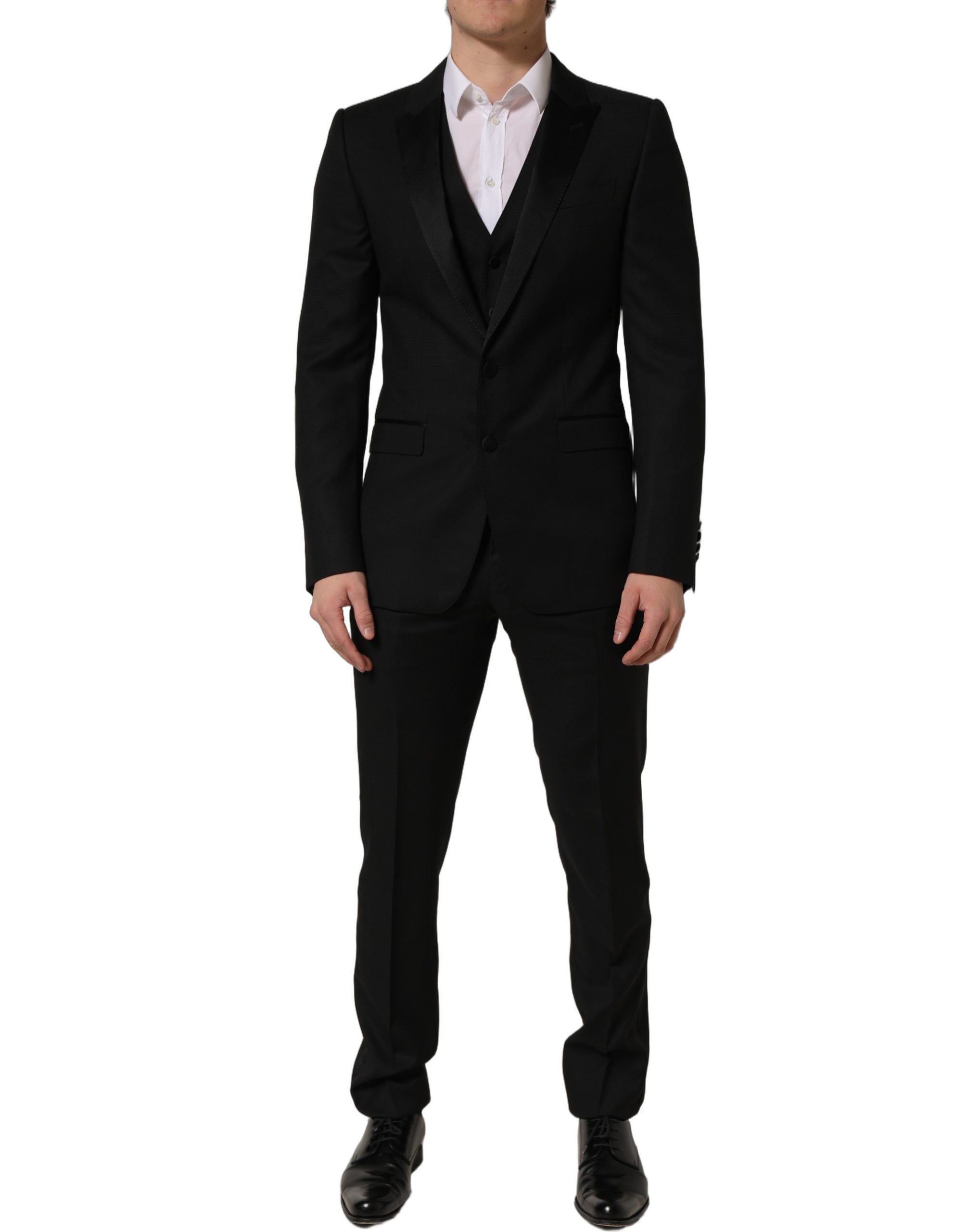 Dolce & Gabbana Dark Gray MARTINI Slim Fit Formal 3 Piece Suit - Image 3