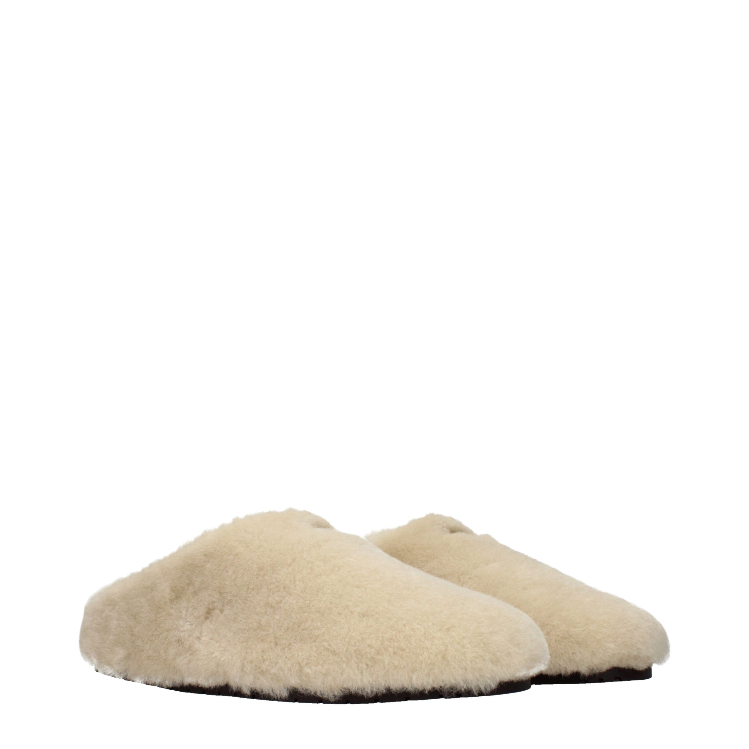 Prada Beige Fur Slippers - Image 2
