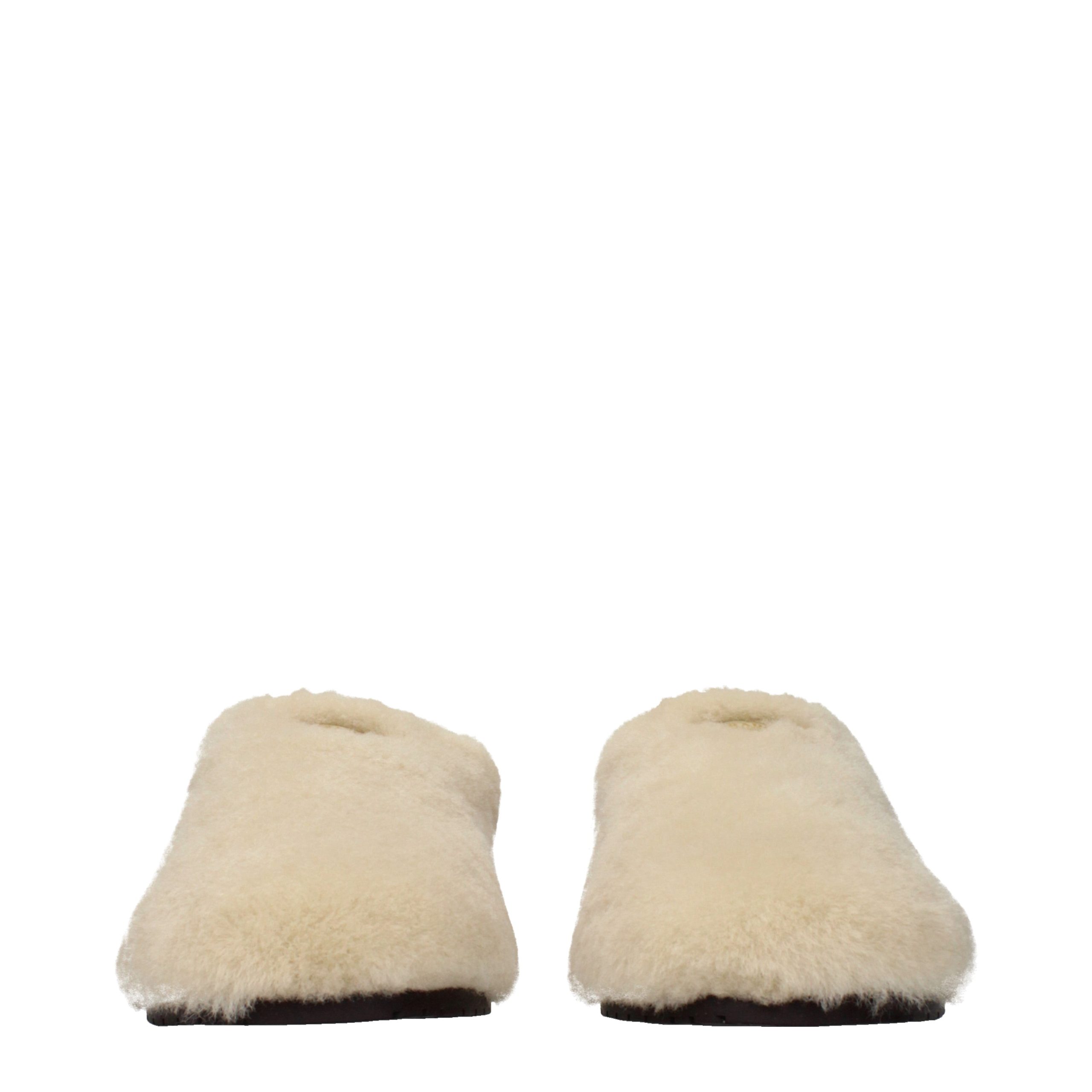 Prada Beige Fur Slippers - Image 3