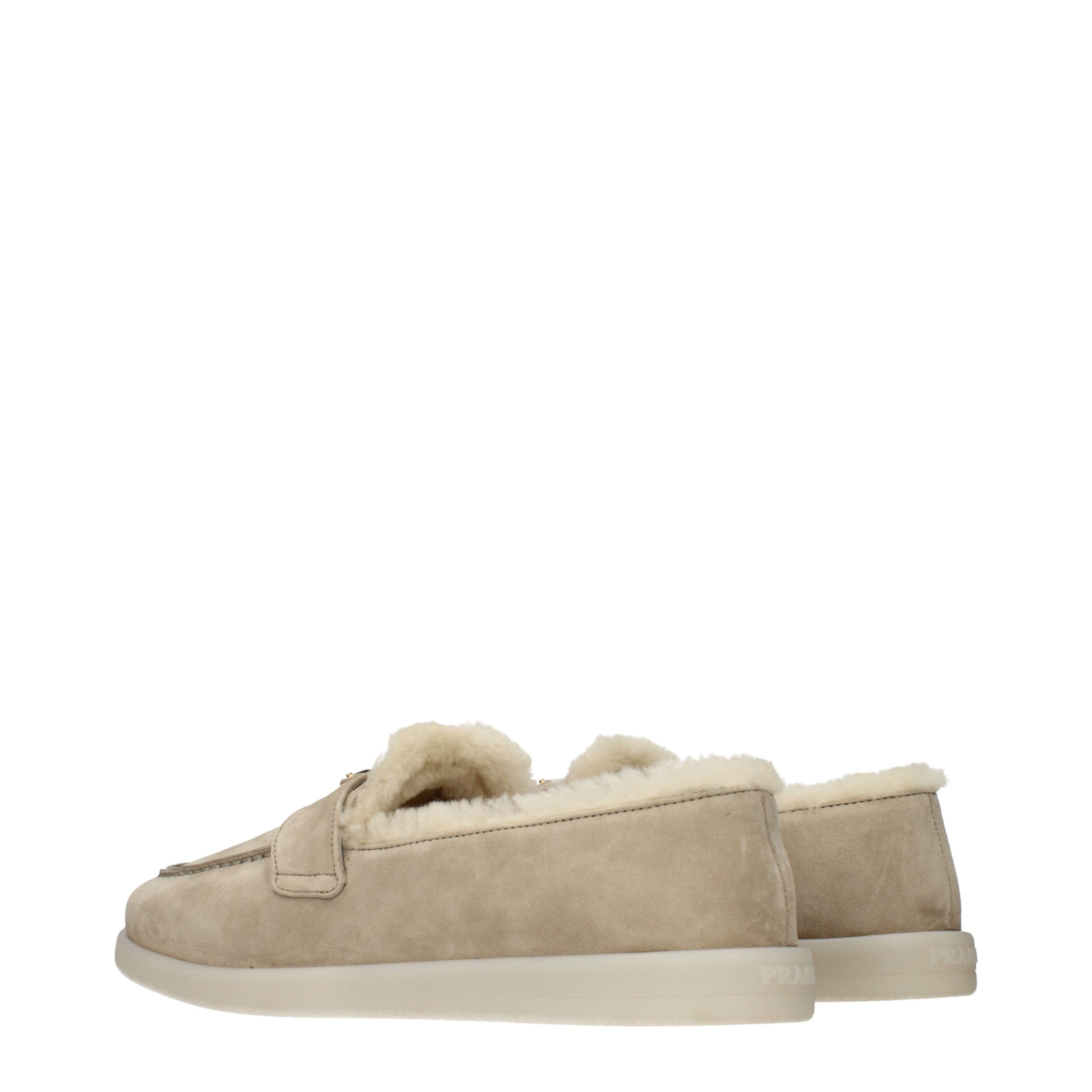 Prada Beige Leather Slip-On Loafers - Image 4