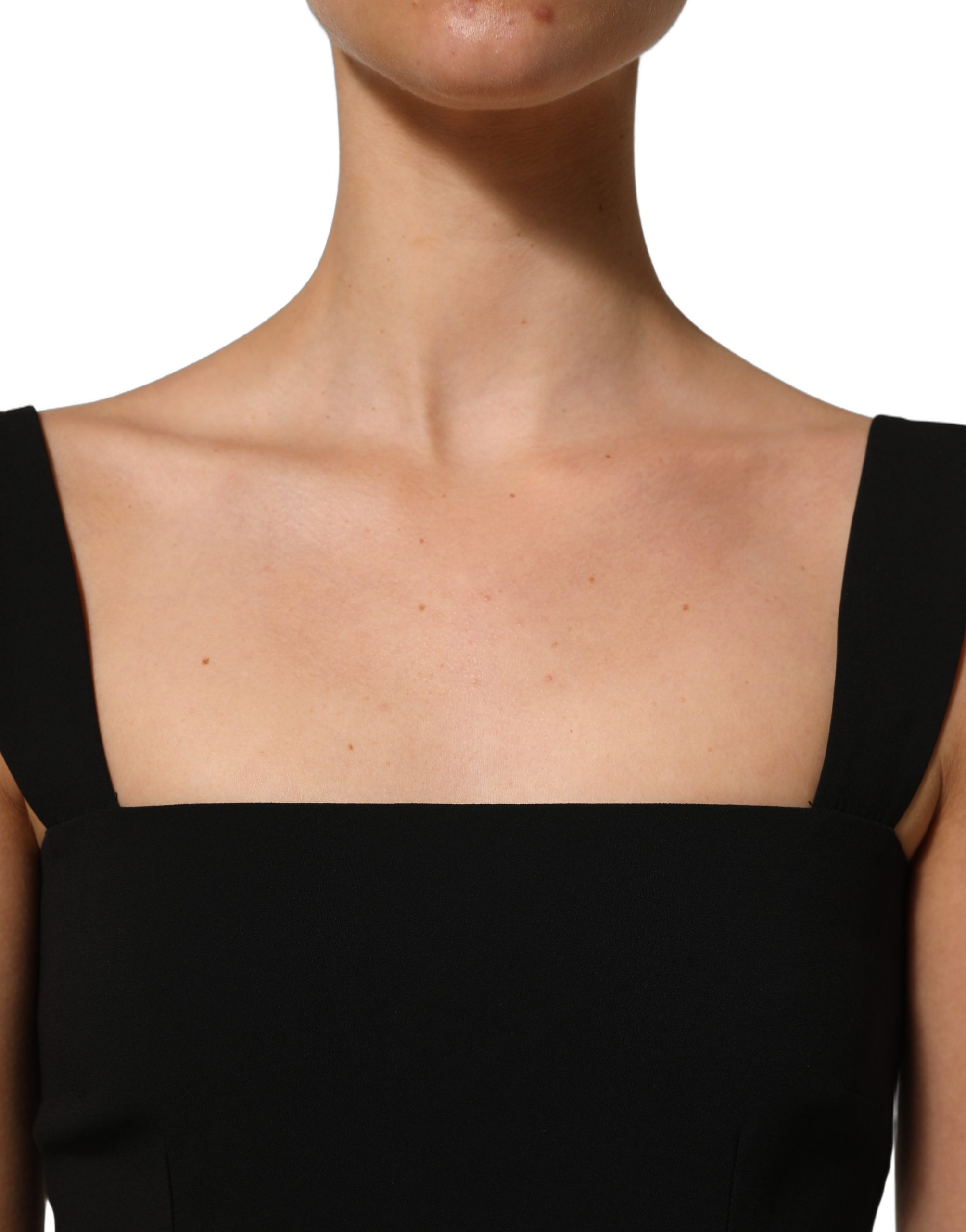 Dolce & Gabbana Black Viscose Stretch Sheath Midi Dress - Image 6