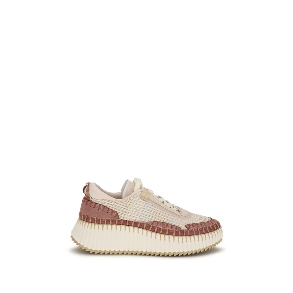 ChloƩ Beige Nylon Chunky Sneakers