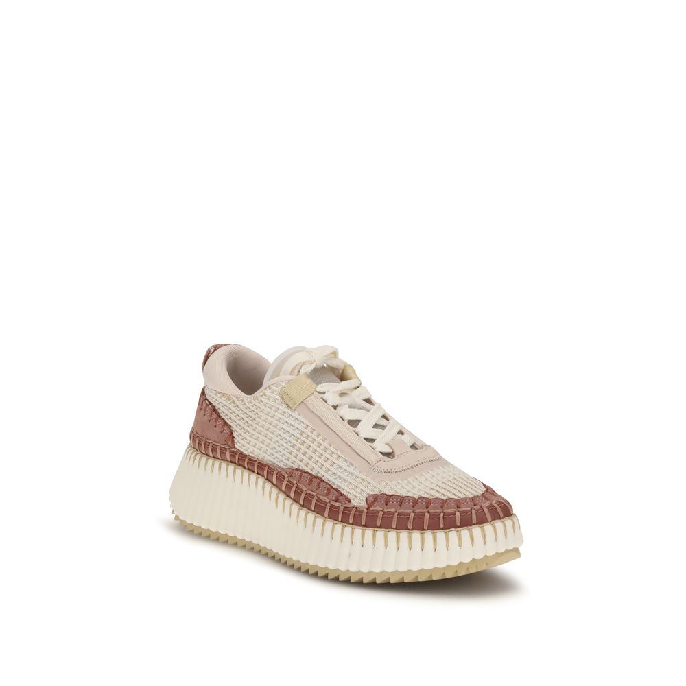 ChloƩ Beige Nylon Chunky Sneakers - Image 2