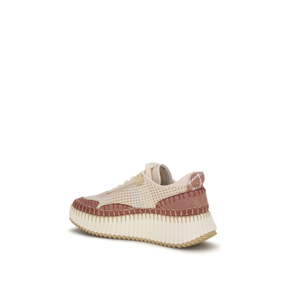 ChloƩ Beige Nylon Chunky Sneakers - Image 3