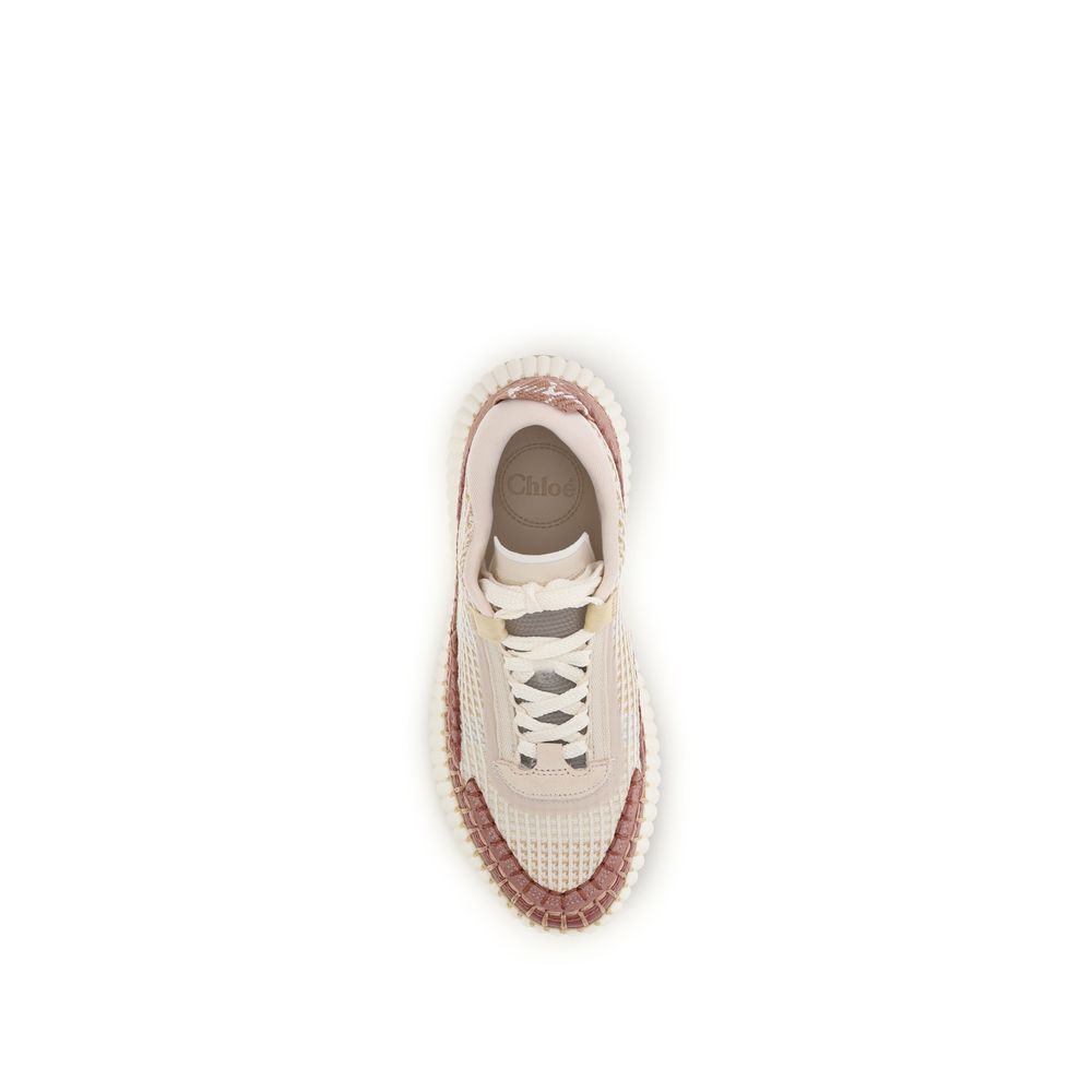 ChloƩ Beige Nylon Chunky Sneakers - Image 4