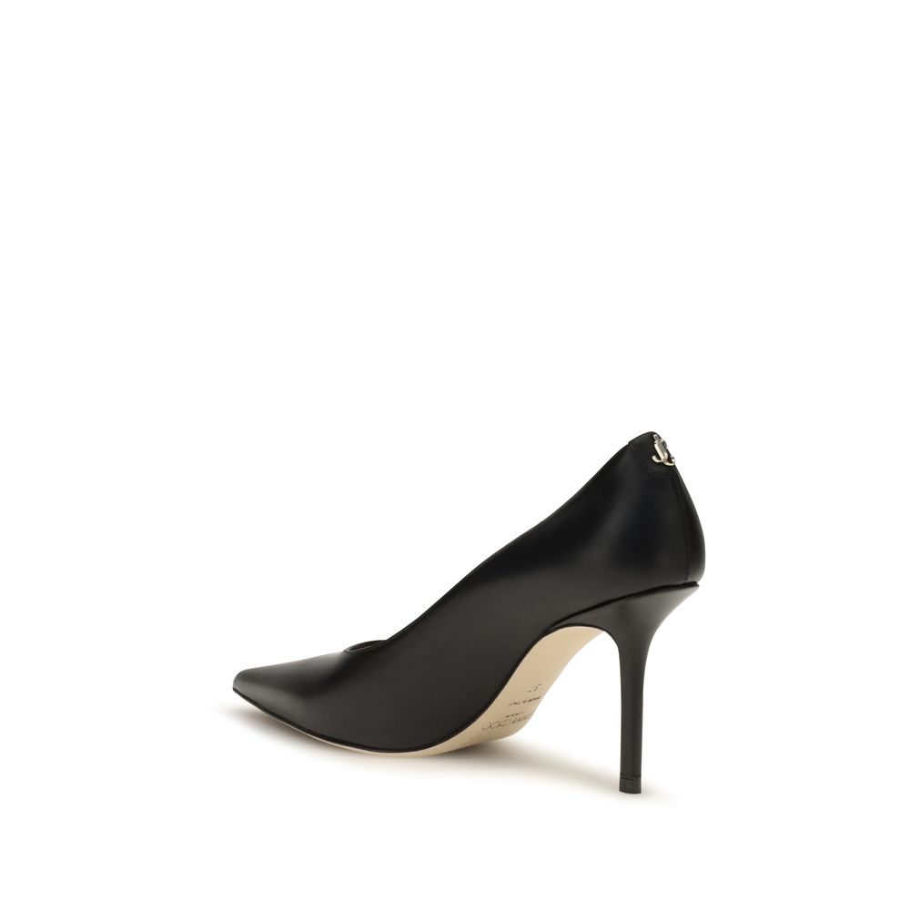 Jimmy Choo Black Calf Leather Bos Taurus High Heel Pumps - Image 3