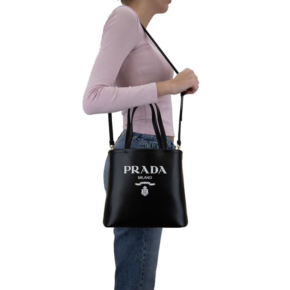 Prada Black Calfskin Tote Bag - Image 4