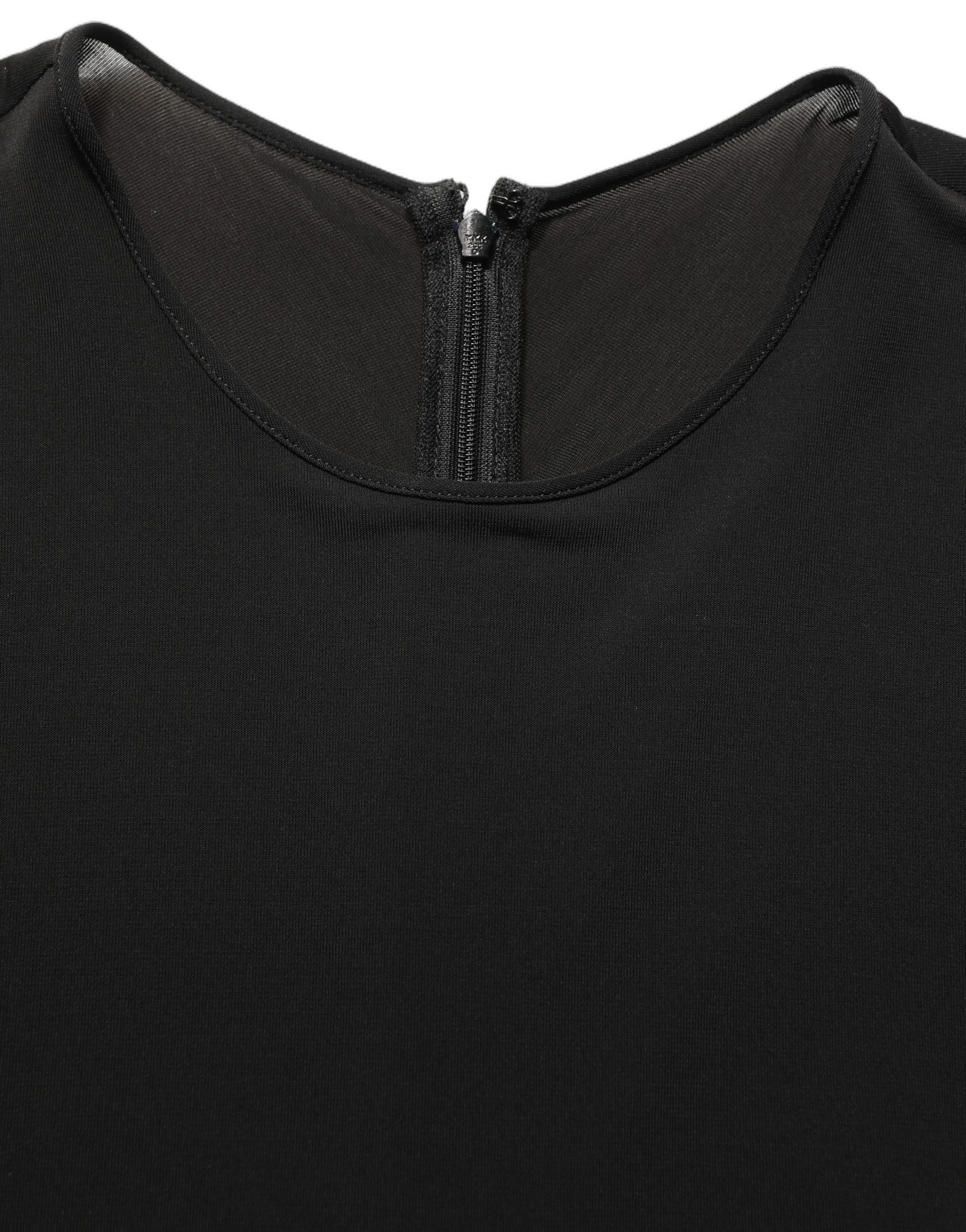 Dolce & Gabbana Black Cotton Long Sleeves Sheath Maxi Dress - Image 3