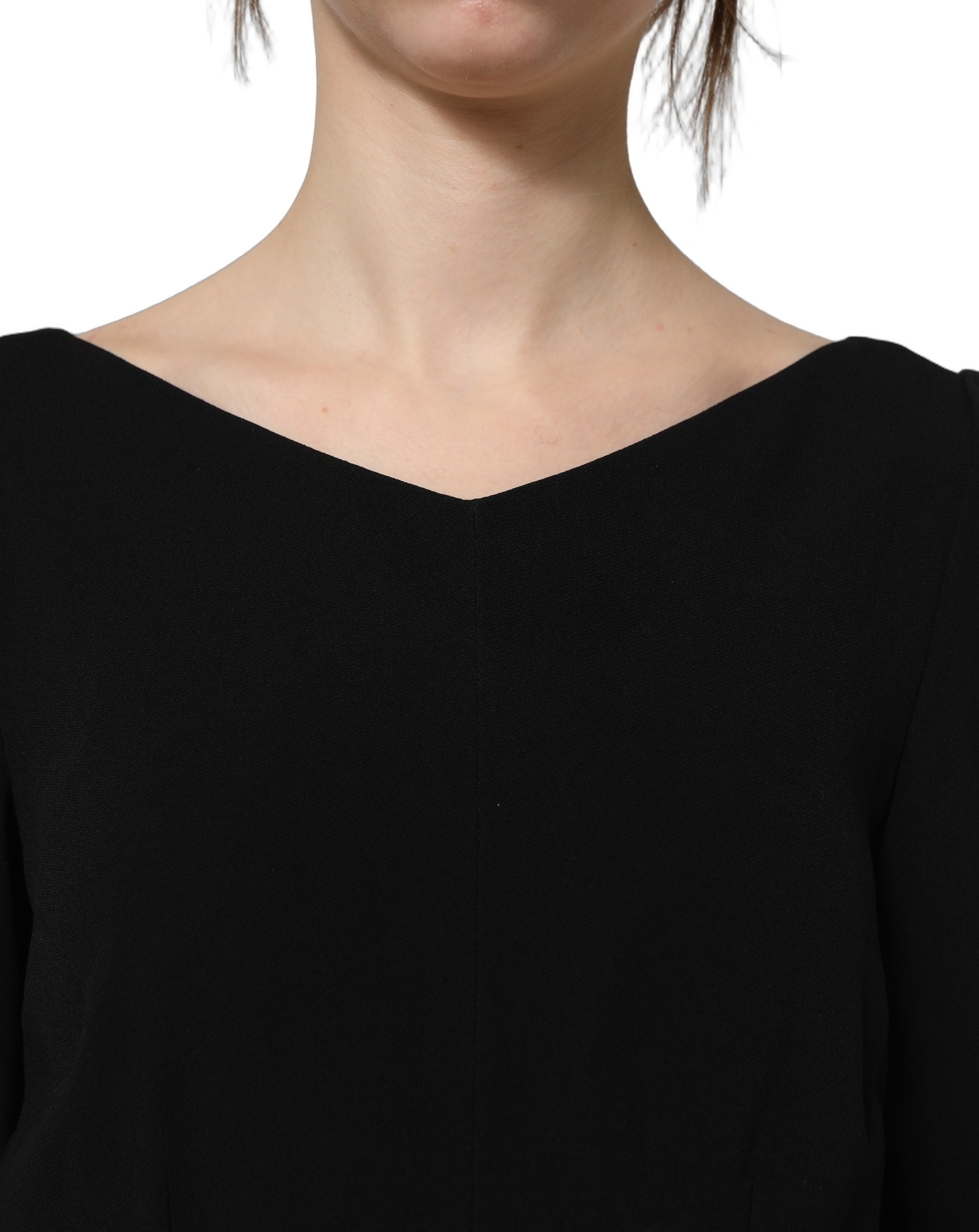 Dolce & Gabbana Black Viscose Short Sleeve A-line Midi Dress - Image 6