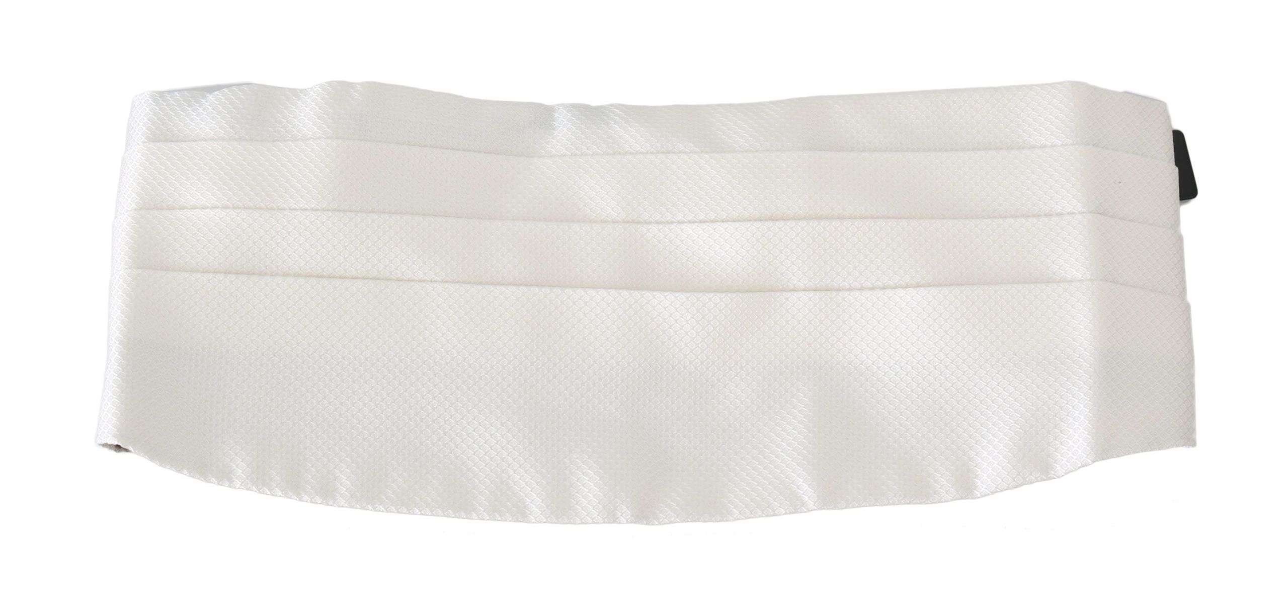 Dolce & Gabbana White Men Waist Belt 100% Silk Cummerbund - Image 3