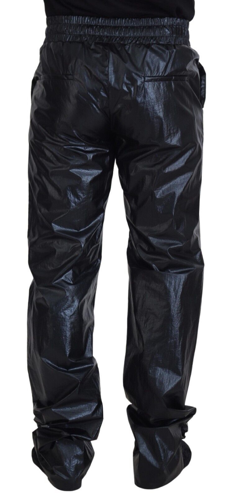 Dolce & Gabbana Black Shining Drawstring Trouser Nylon Pants - Image 3