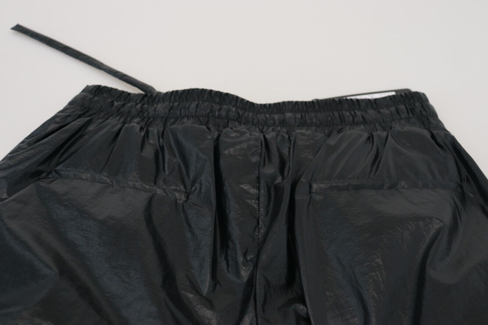 Dolce & Gabbana Black Shining Drawstring Trouser Nylon Pants - Image 5