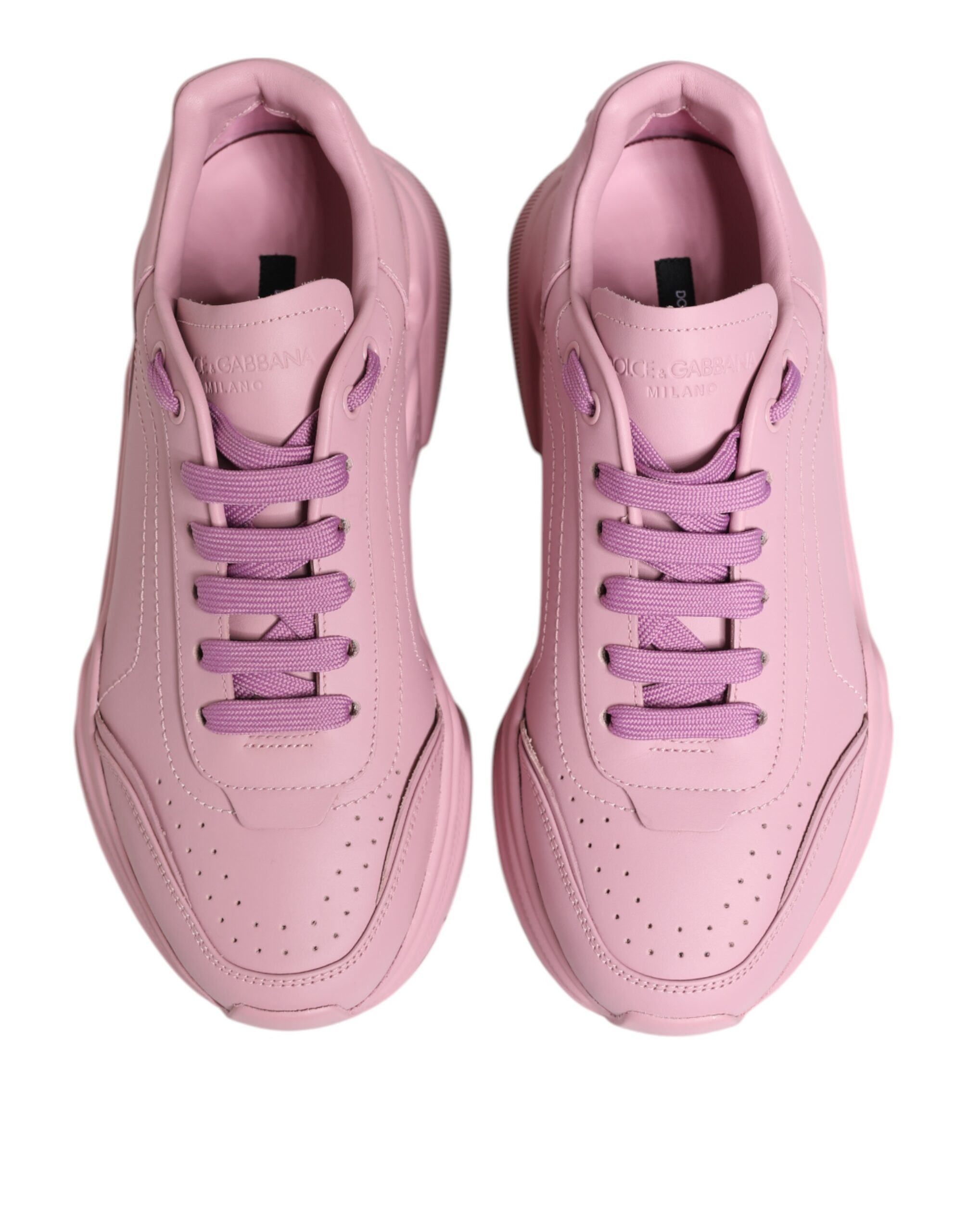 Dolce & Gabbana Pink Leather Daymaster Low Top Sneakers Shoes - Image 2