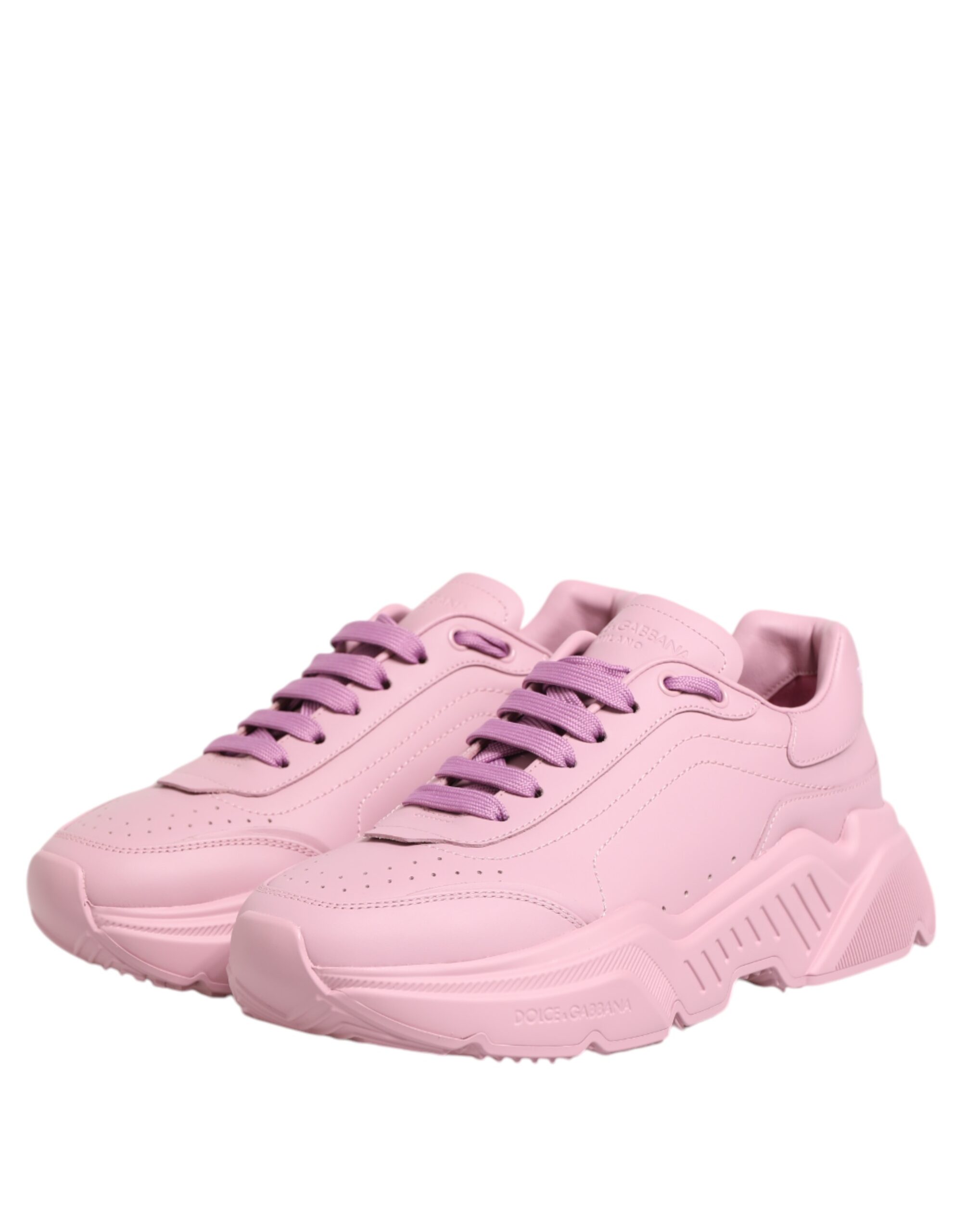 Dolce & Gabbana Pink Leather Daymaster Low Top Sneakers Shoes - Image 3