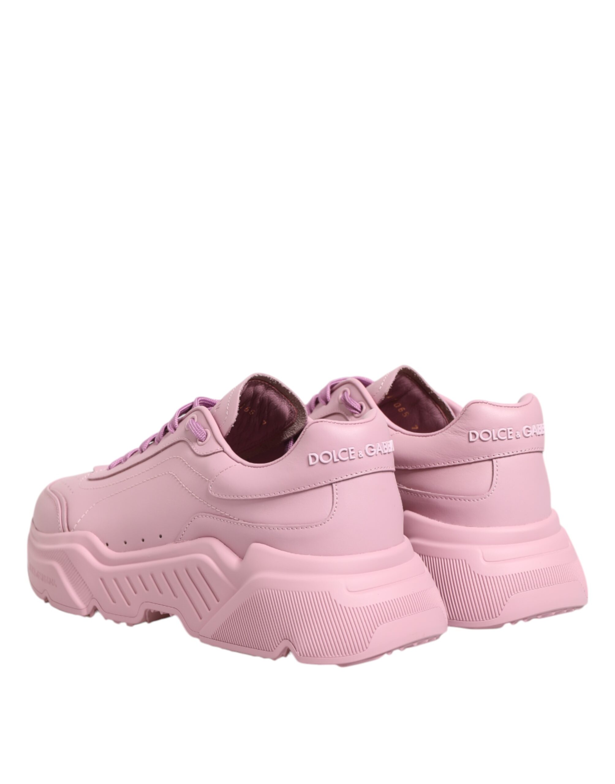 Dolce & Gabbana Pink Leather Daymaster Low Top Sneakers Shoes - Image 4