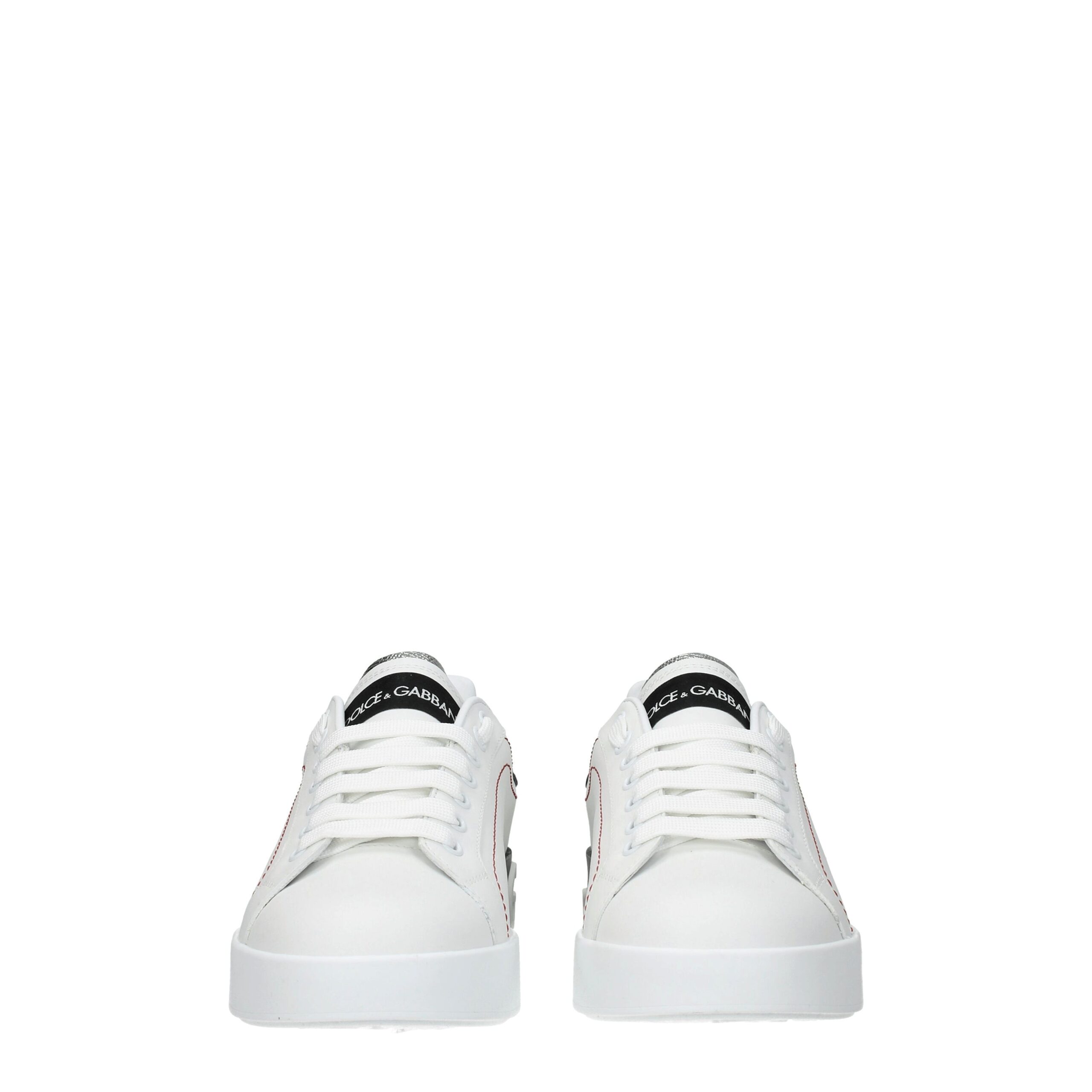 Dolce & Gabbana White Leather Low Top Sneakers - Image 3