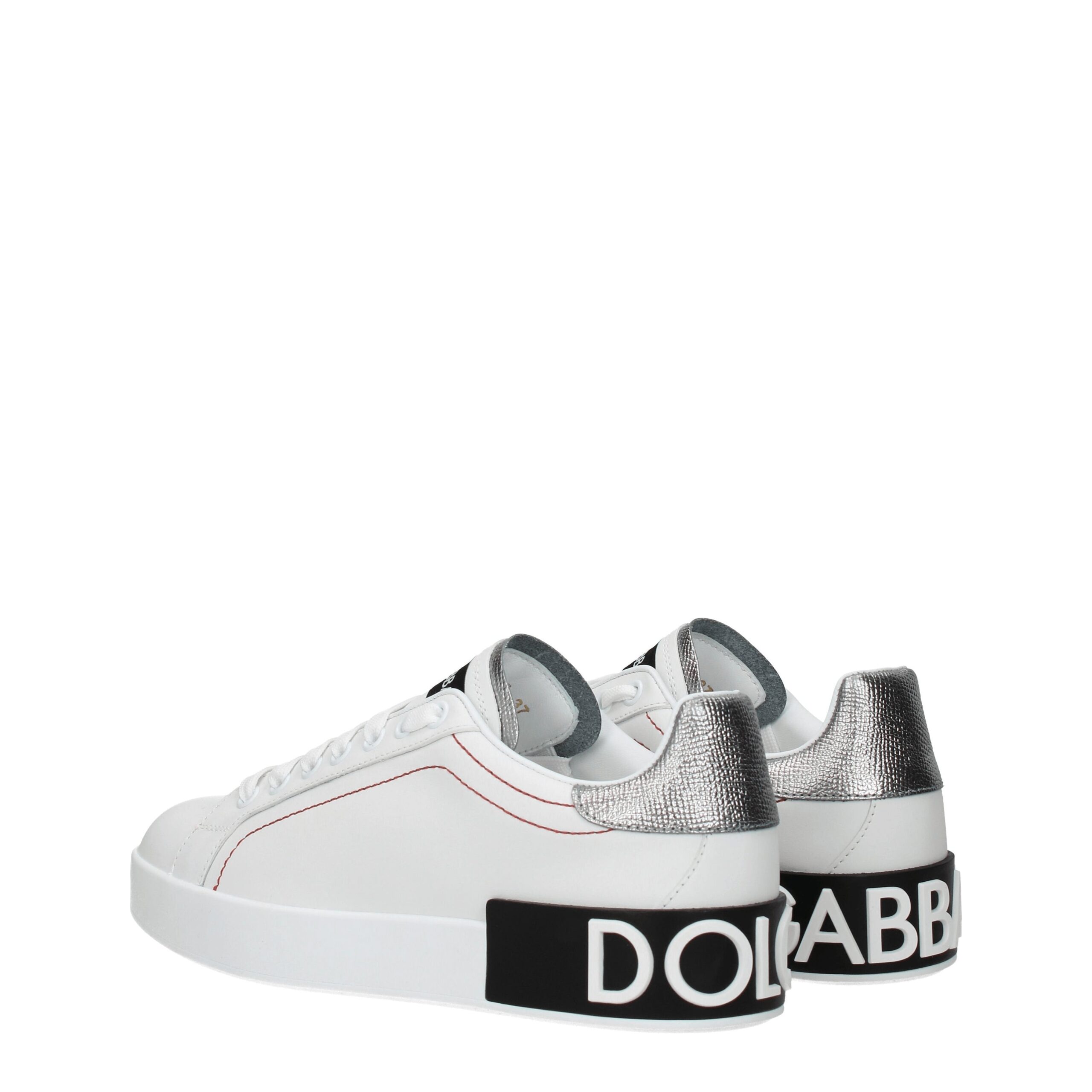 Dolce & Gabbana White Leather Low Top Sneakers - Image 4