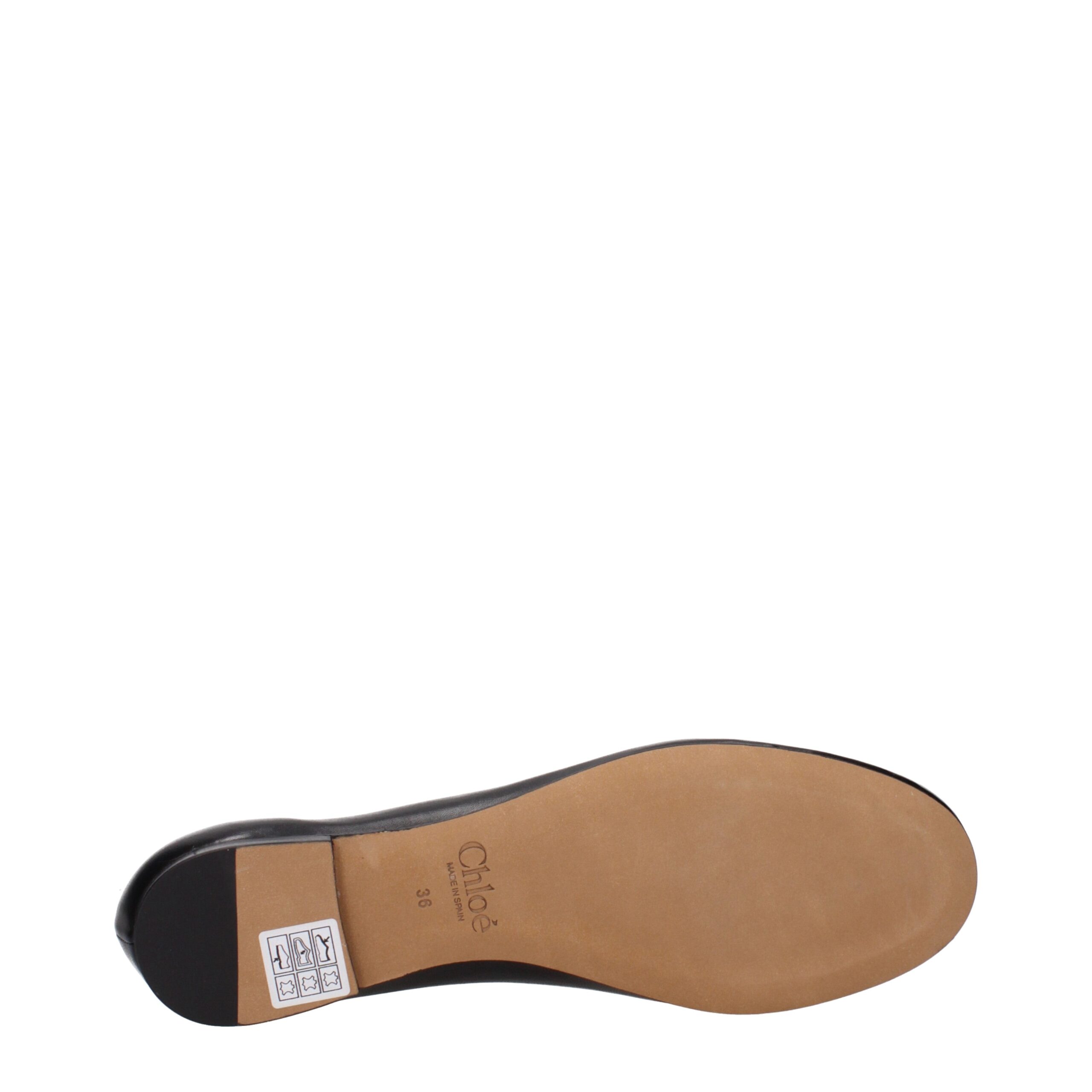 ChloƩ Black Leather Ballet Flats - Image 5