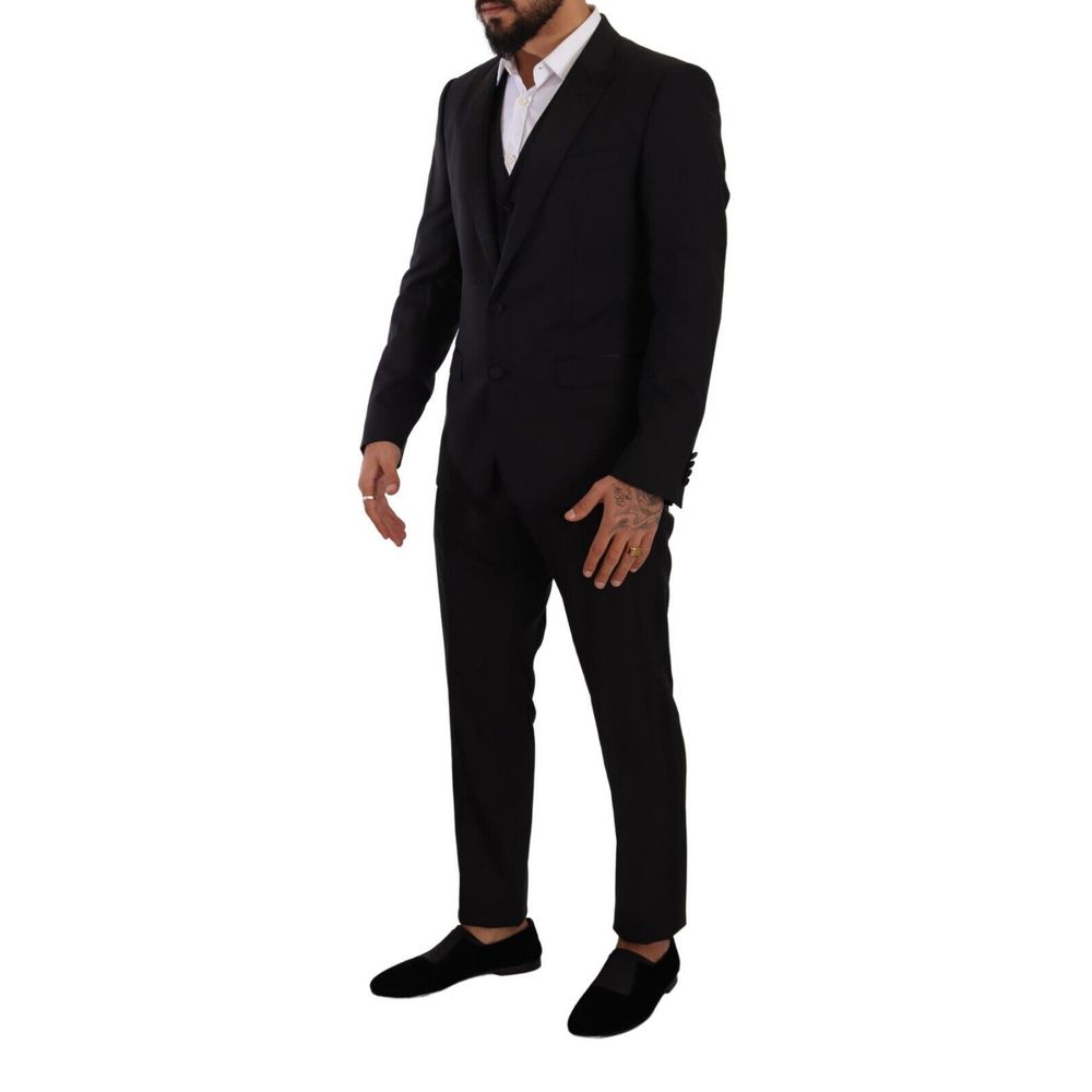 Dolce & Gabbana Black Wool Three-Piece Suit - Image 2