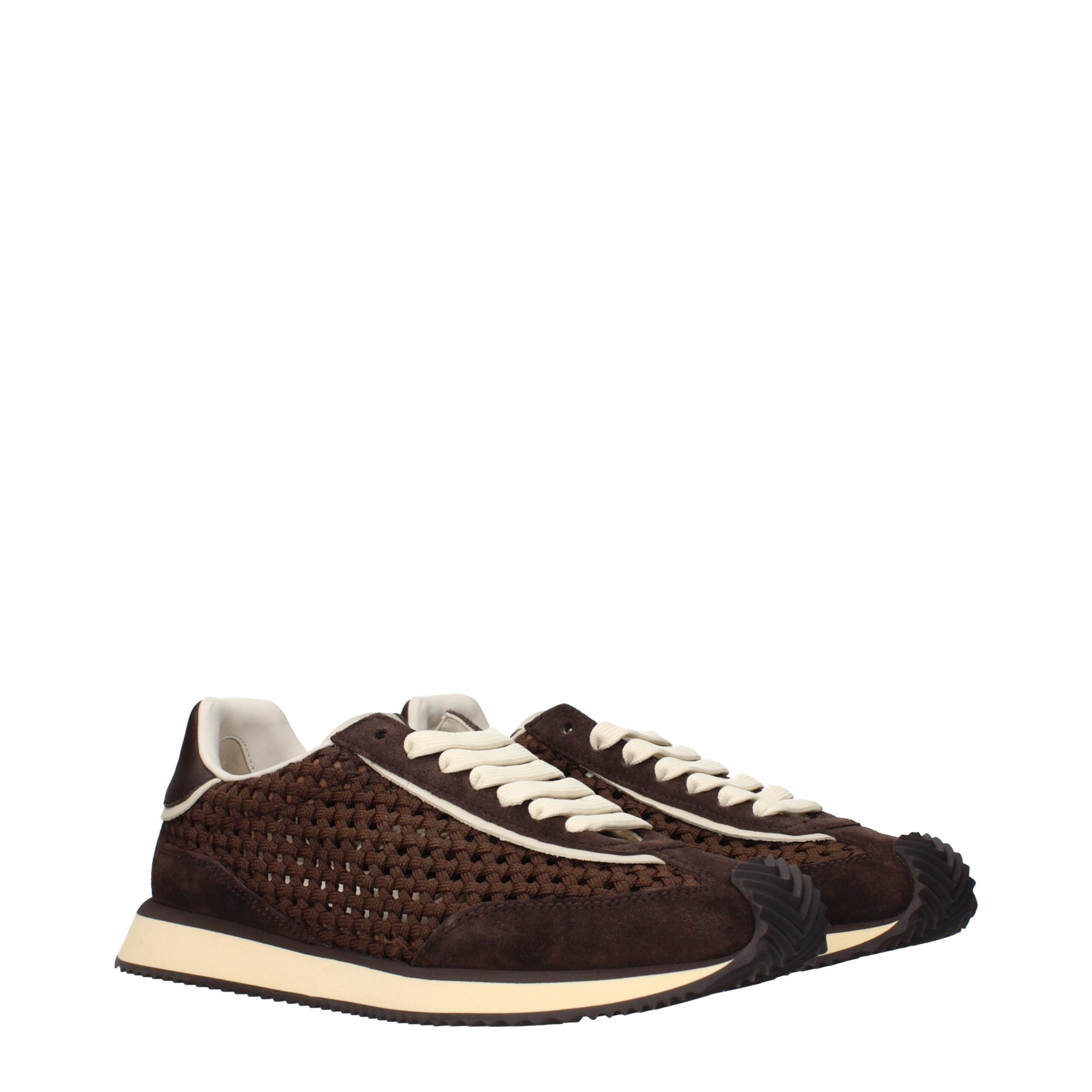 Dolce & Gabbana Brown Fabric Low Top Sneakers - Image 2