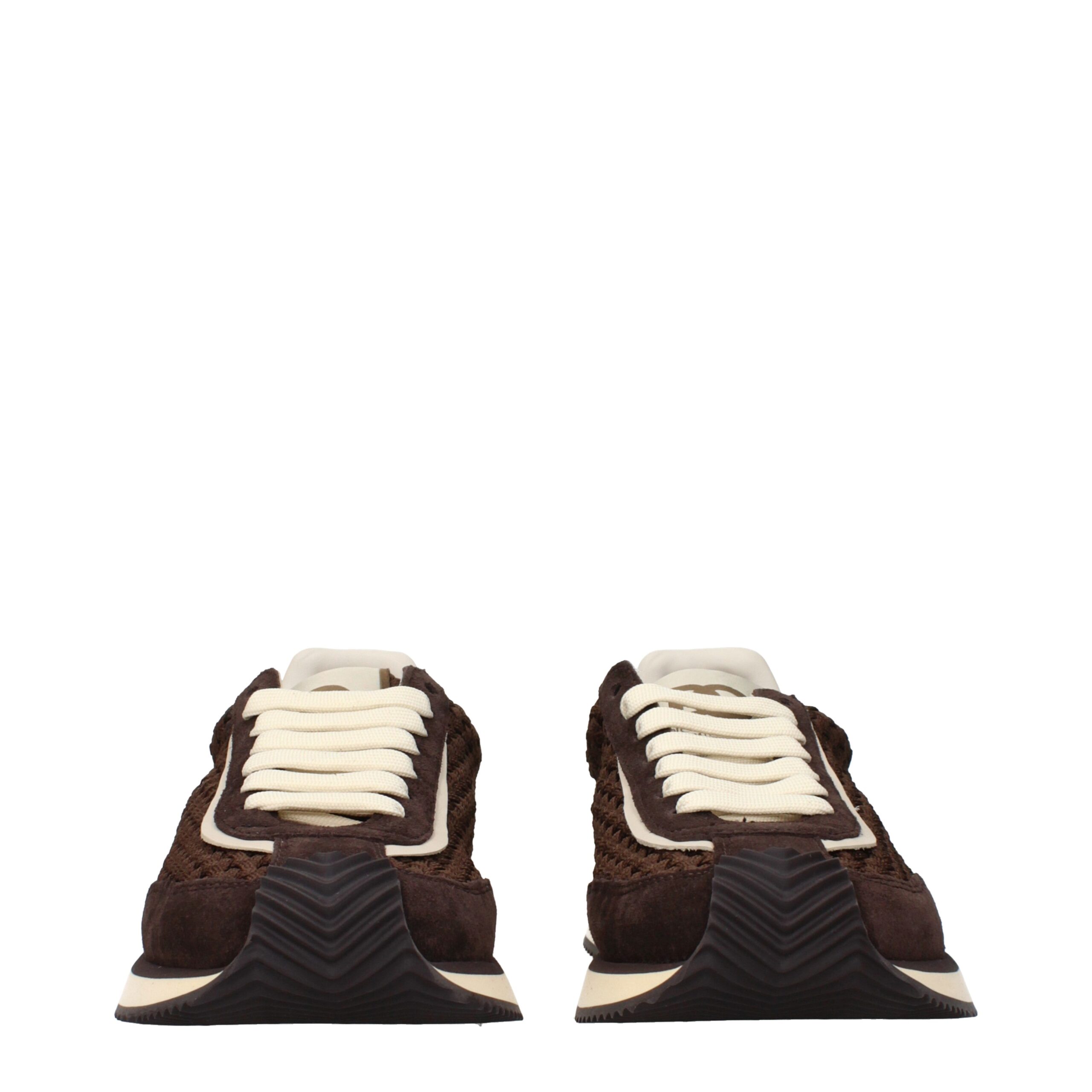 Dolce & Gabbana Brown Fabric Low Top Sneakers - Image 3