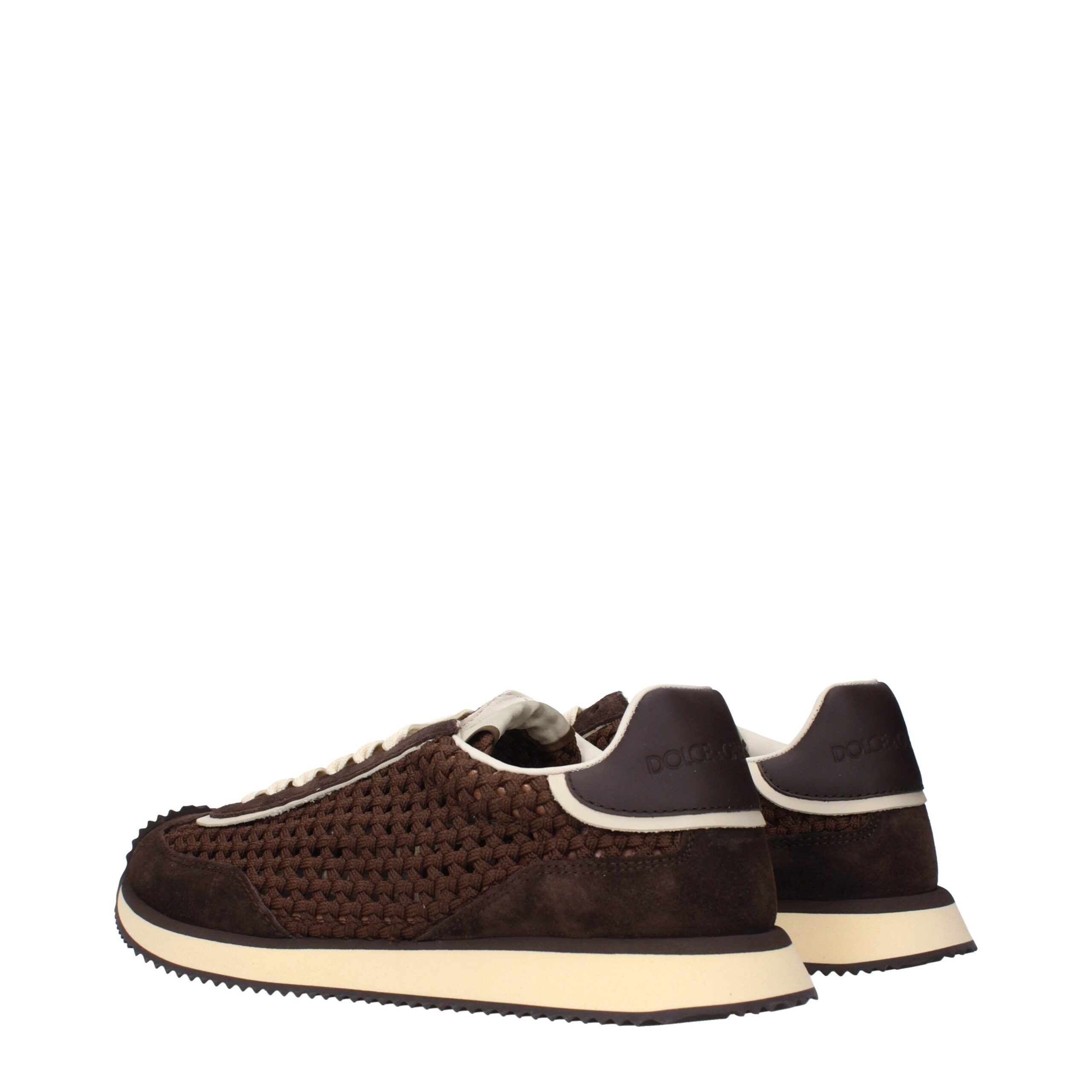 Dolce & Gabbana Brown Fabric Low Top Sneakers - Image 4