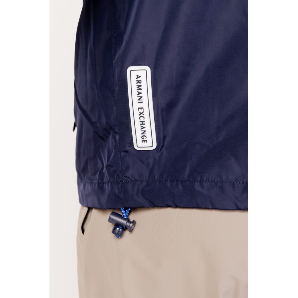 Armani Exchange Blue Polyester Shell Jacket - Image 5