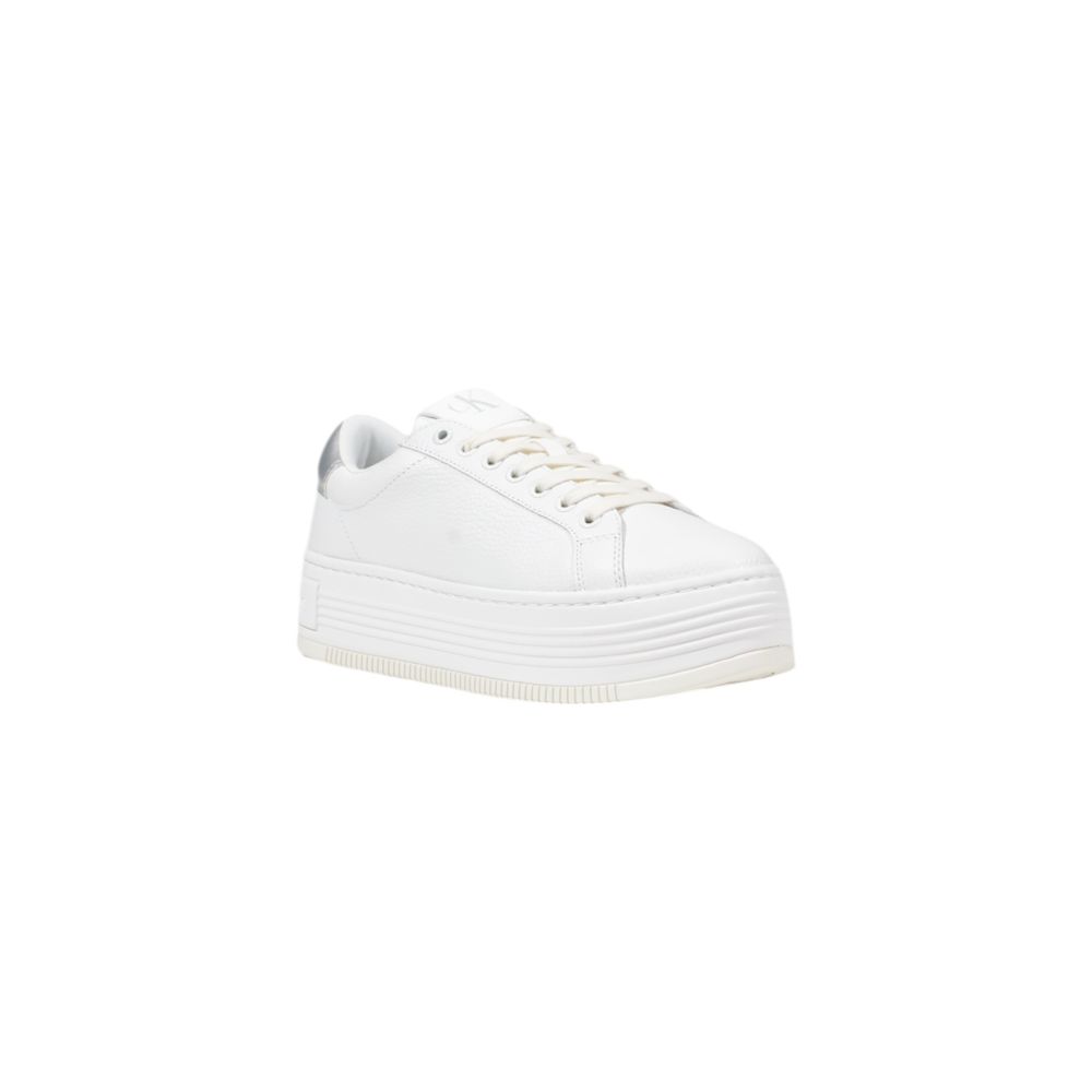 Calvin Klein Jeans Silver Leather Platform Sneakers - Image 2